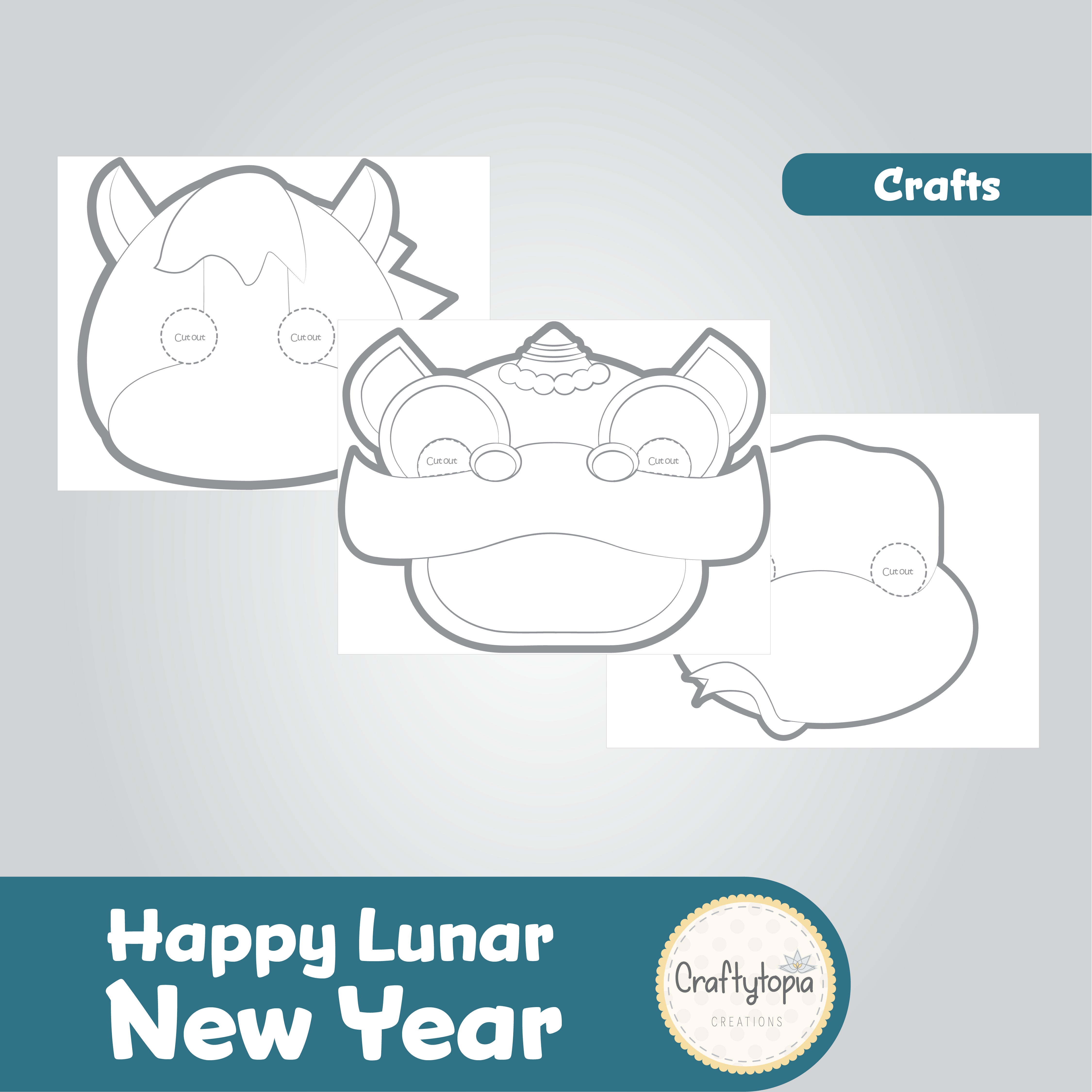 Printable Lunar New Year Horse Mask and Lucky Envelope Kids Activity for coloring