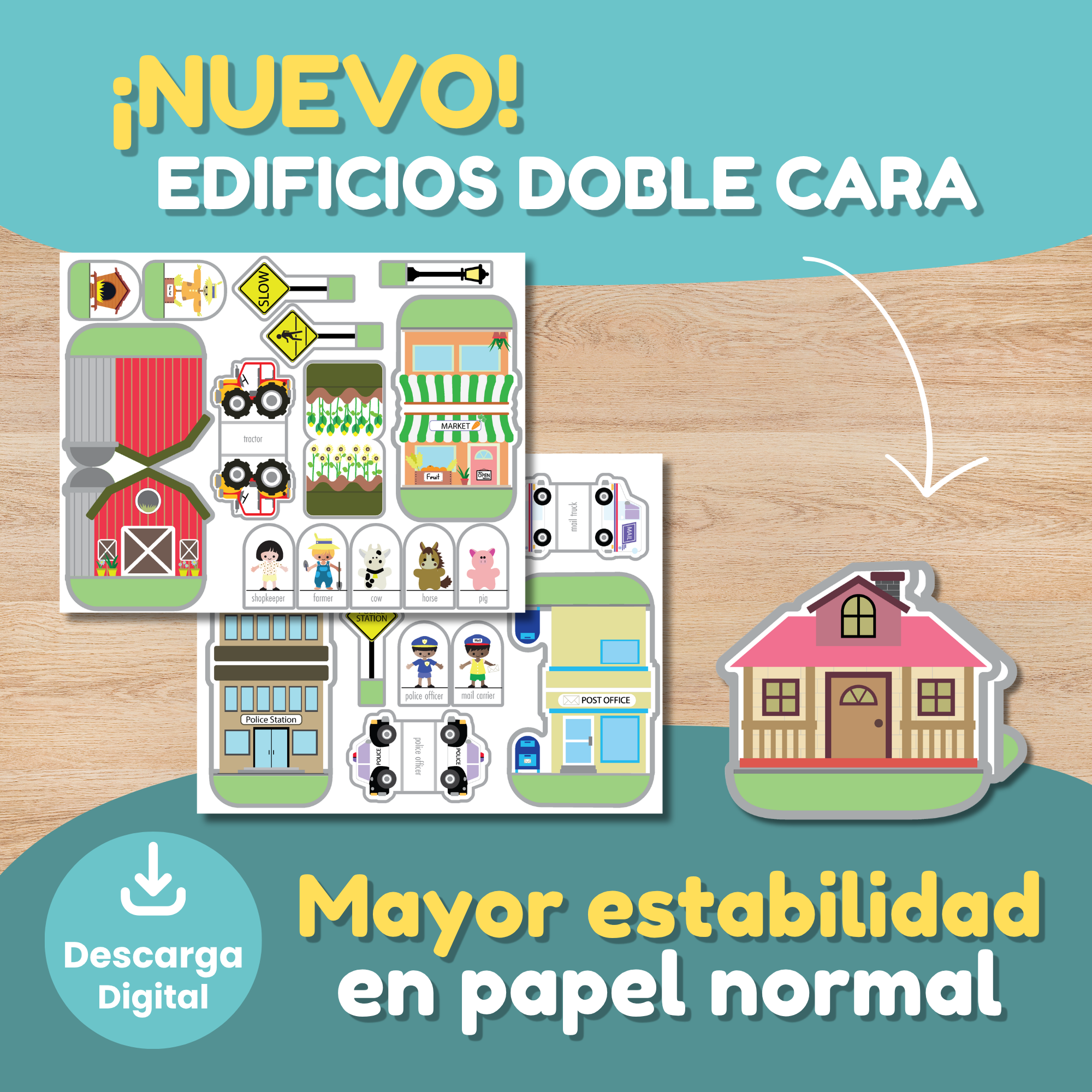 39 páginas imprimibles ciudad de papel color blanco y negro plantillas