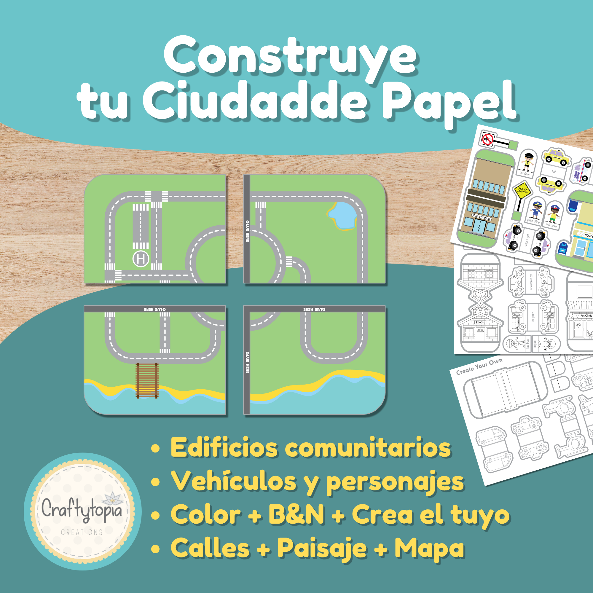 Mi Ciudad de Papel Recorta Arma y Juega manualidades 3D imprimibles Craftytopia