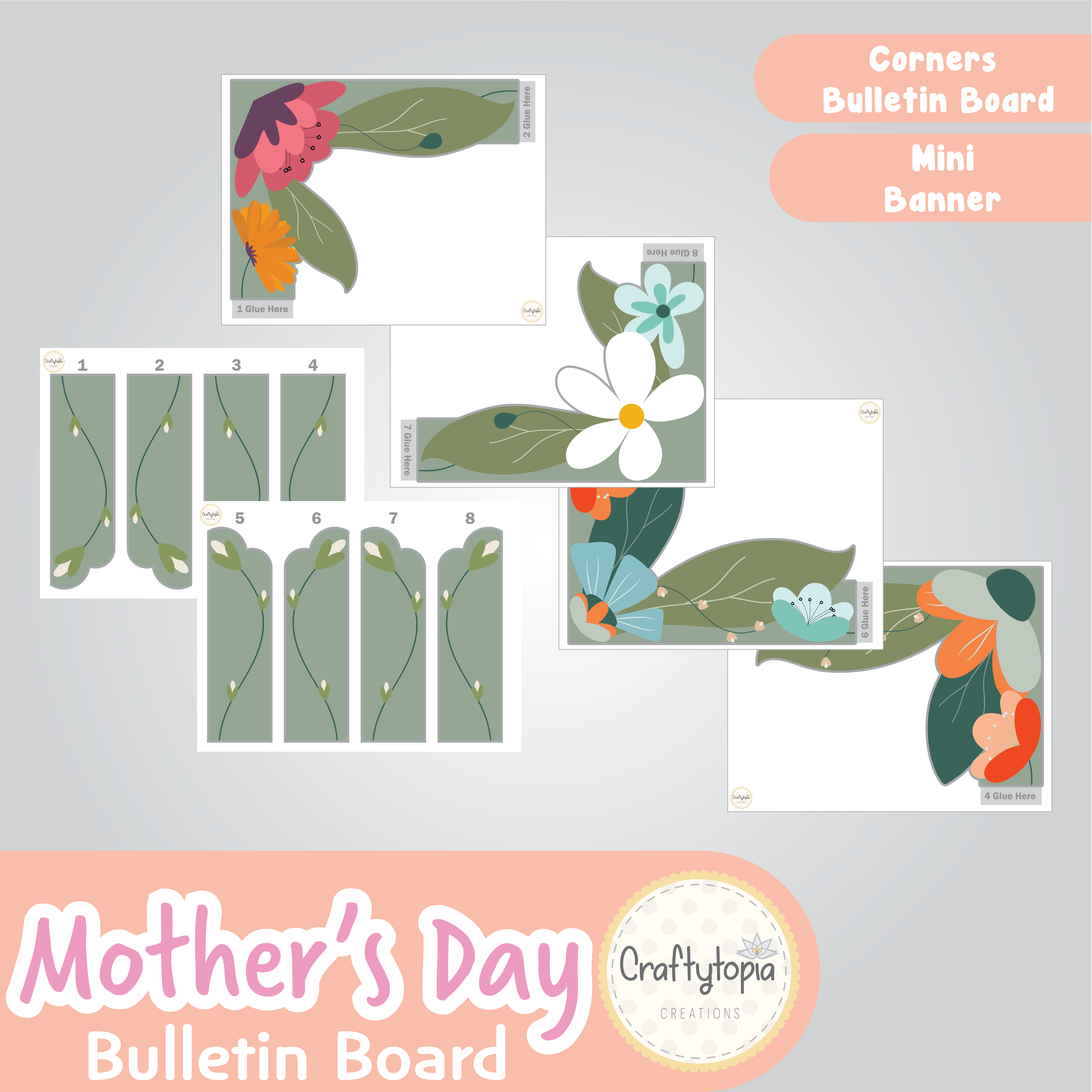 Printable Mother's Day Bulletin Board Decoration in color