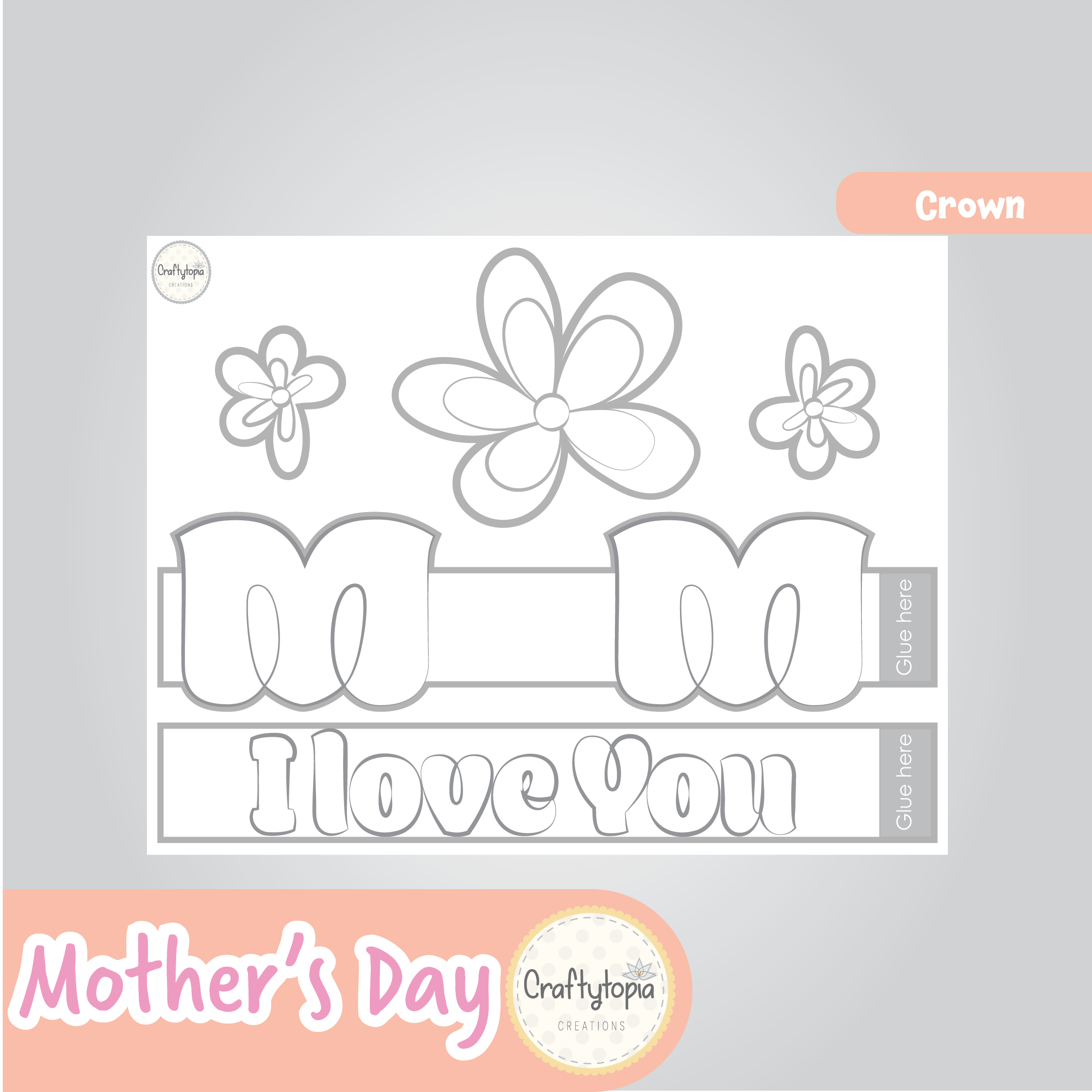 Printable Mother's Day Crown Kids Activity for coloring