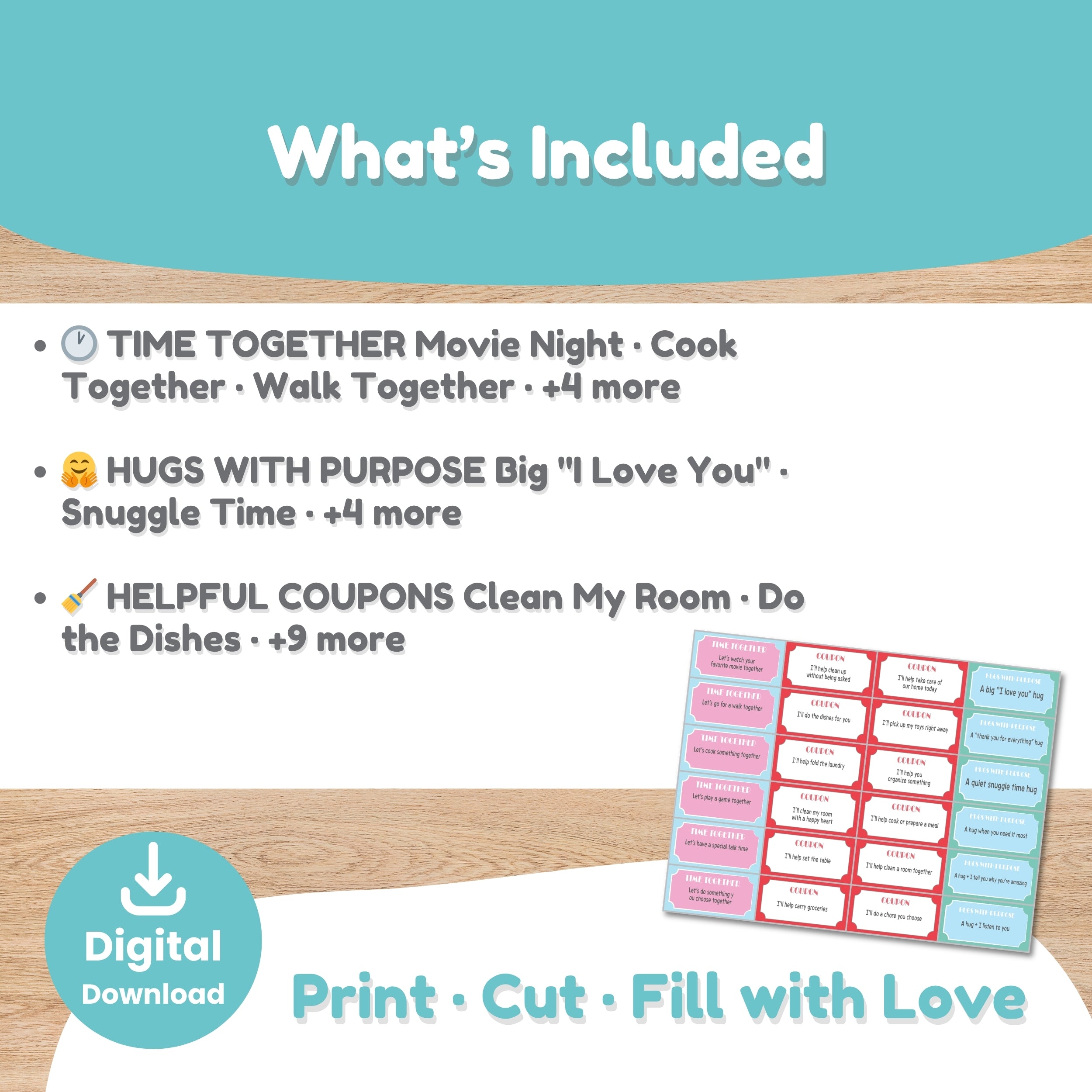 Mother's Day Hugs & Coupons Box — Printable Gift Craft for Kids | Classroom, Homeschool Craftytopia.com