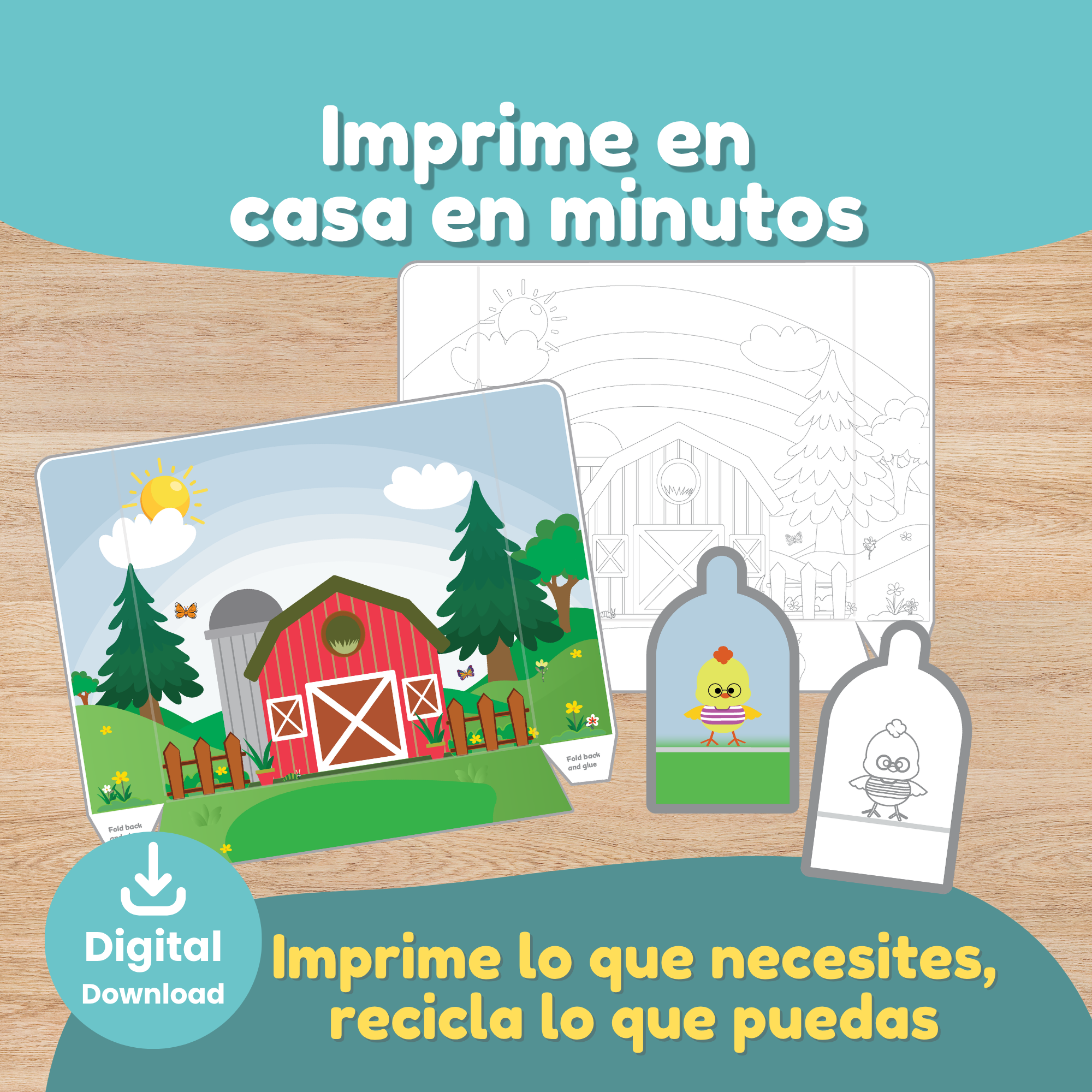 Actividad para recontar y secuenciar el cuento del Pollito Pequeño con tarjetas de recortar y pegar para terapia del lenguaje