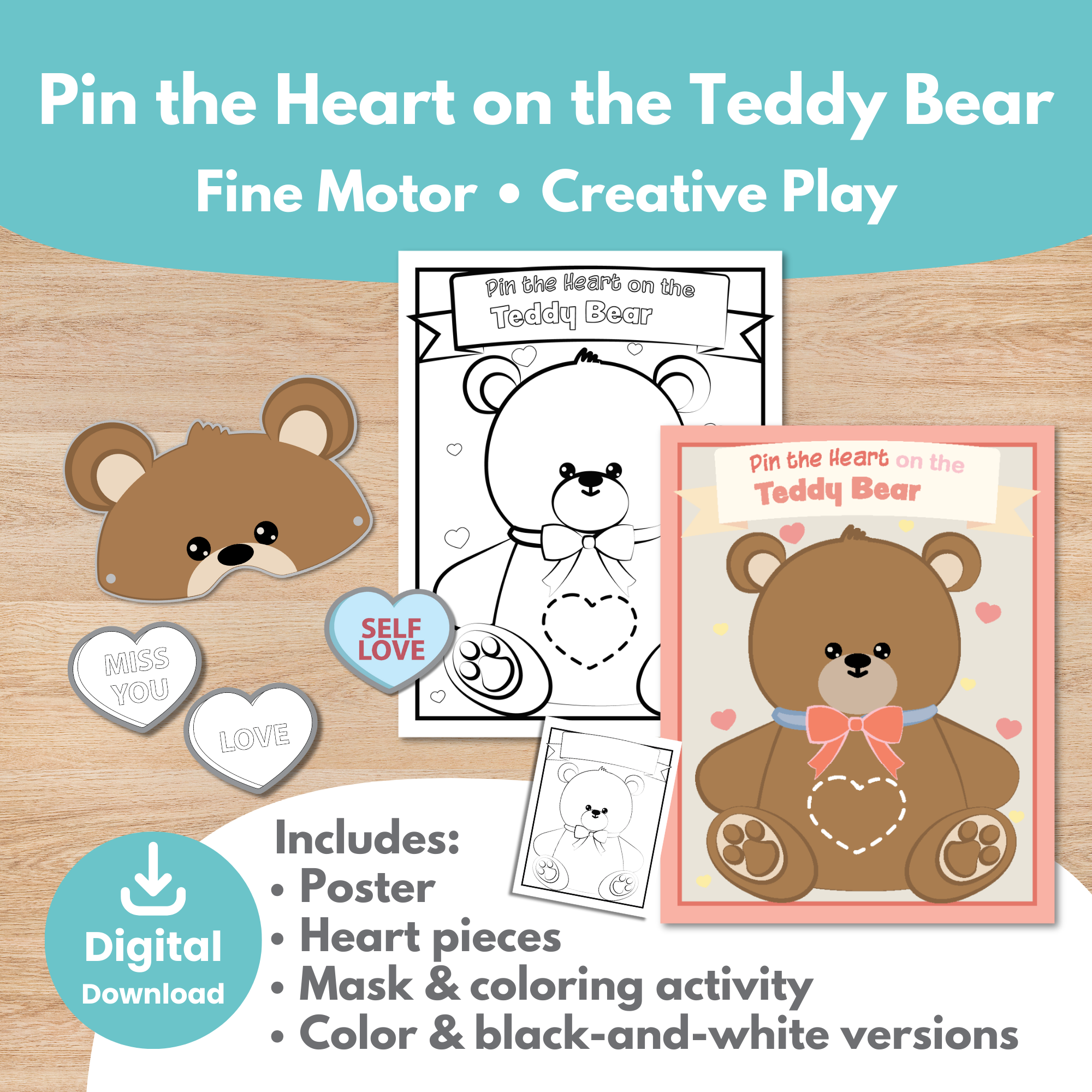 Printable Valentine Bundle Kids Activity 