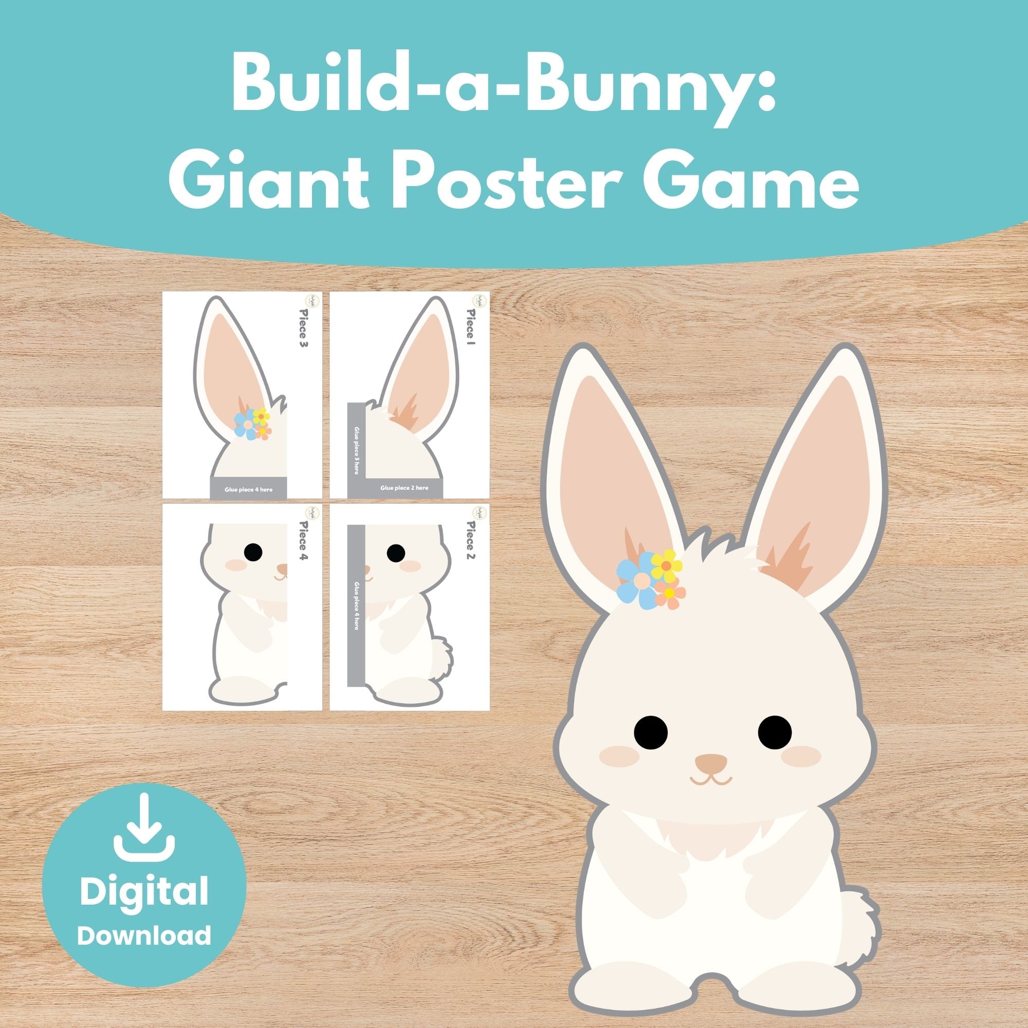 Printable Easter Bunny Pin the Eggs and Carrots Game