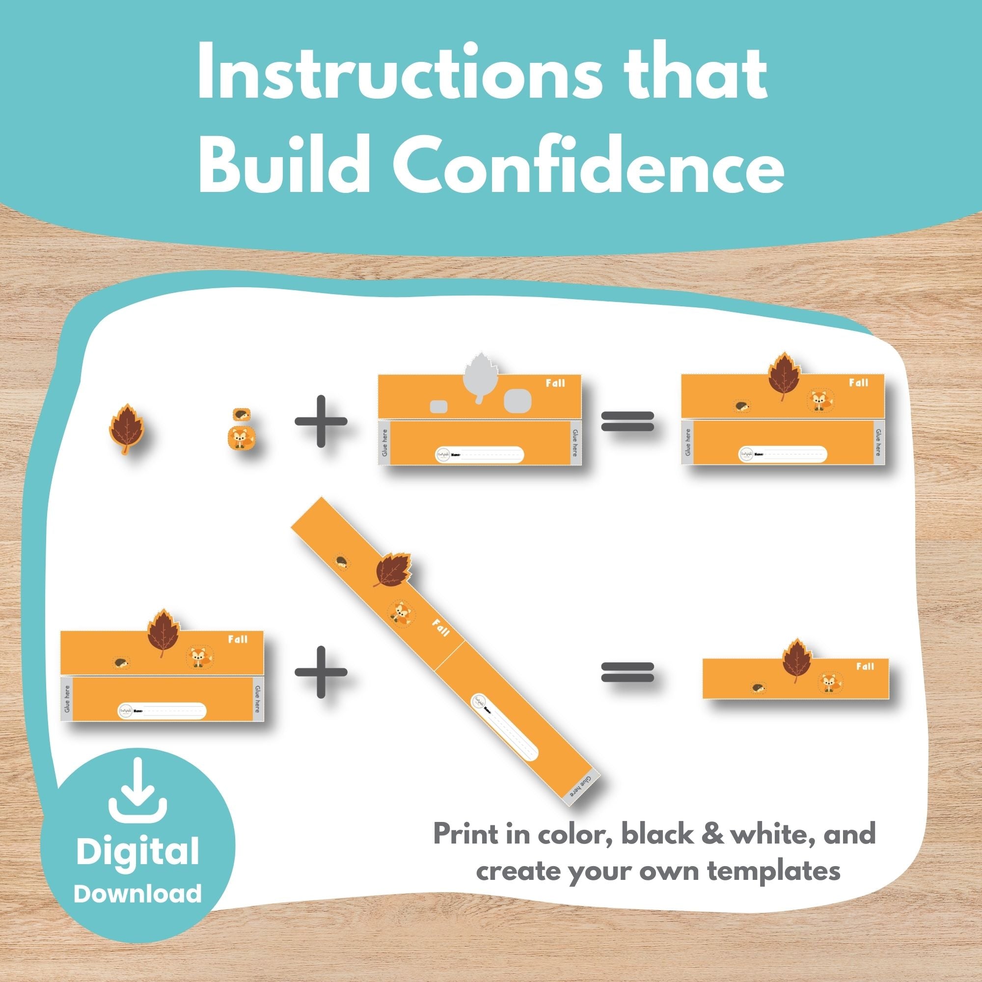 Printable Fall Scene Puppets and Writing Kids Activity