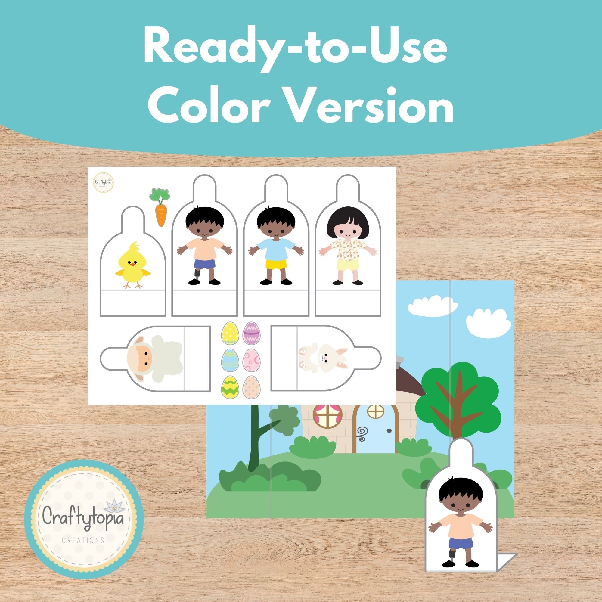 Printable Easter Scene Puppets Kids Activity