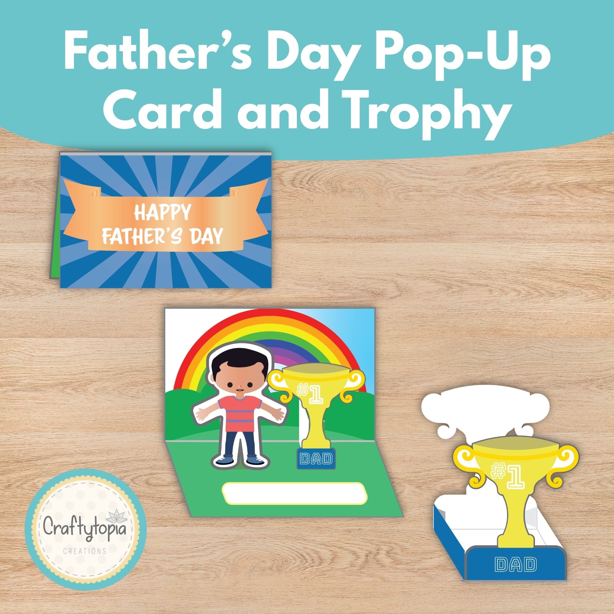 Father’s Day pop up card printable for kids