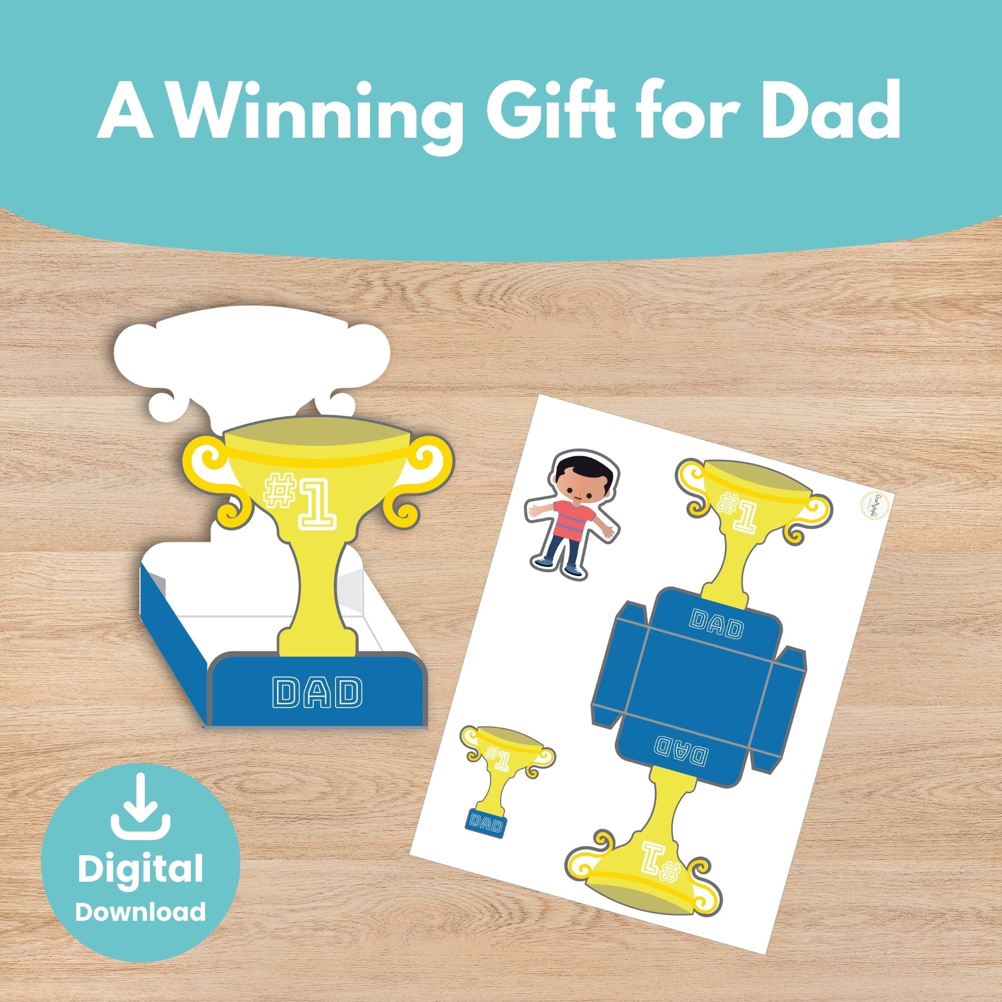 Preschool Father’s Day trophy craft activity