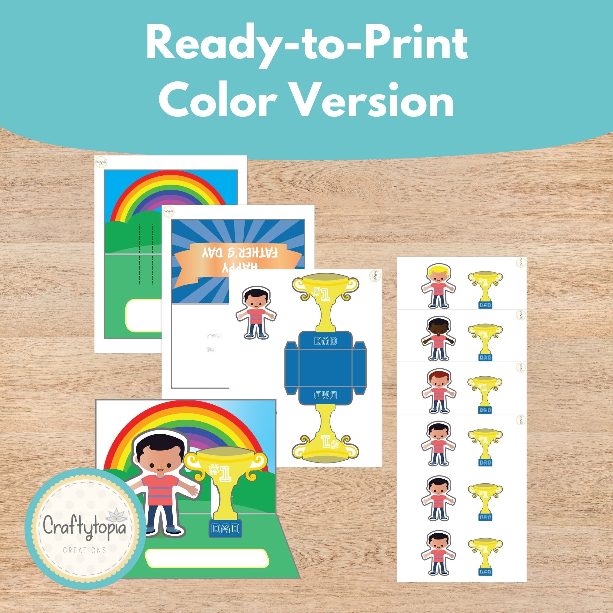 Kindergarten Father’s Day printable card craft