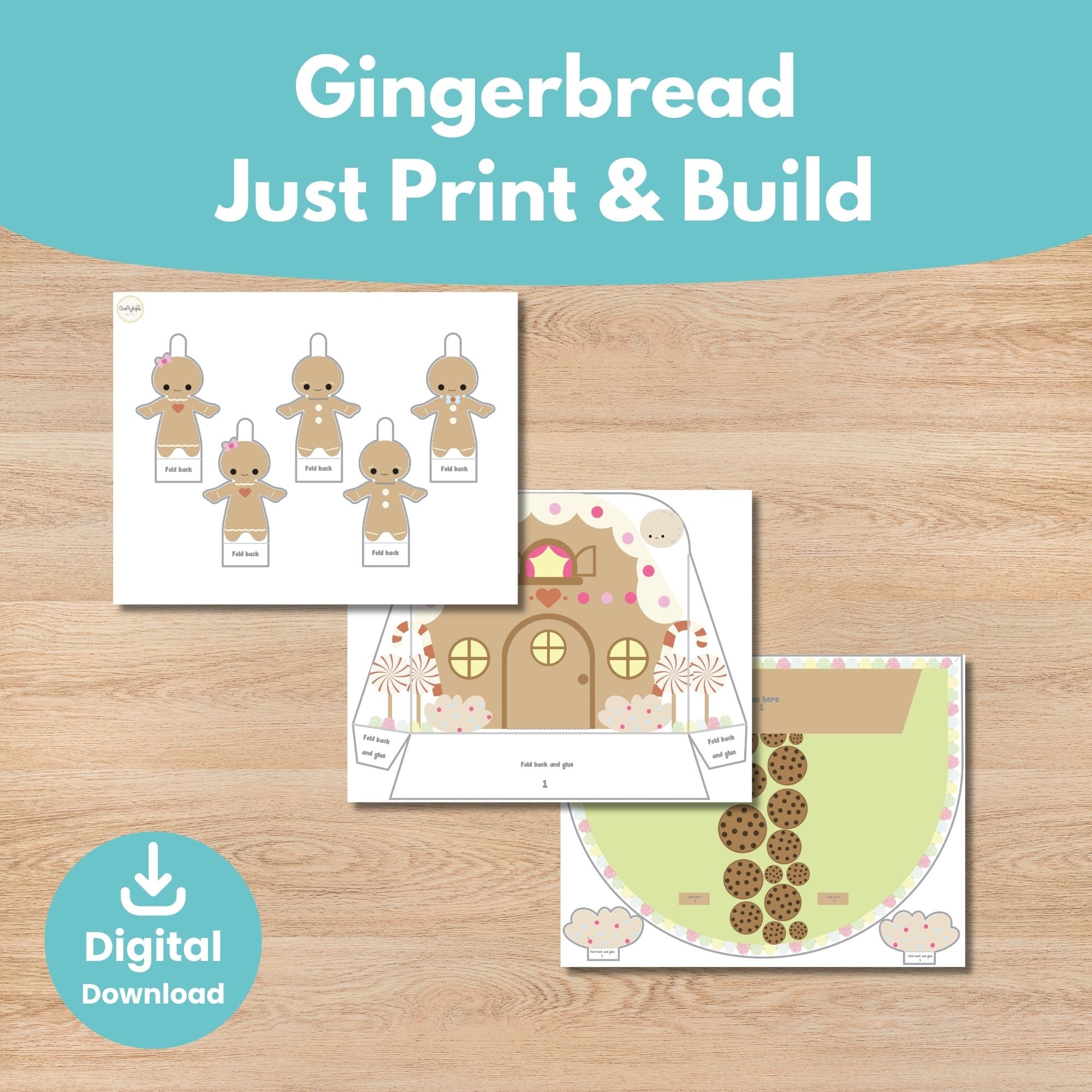 Preschool gingerbread house printable craft