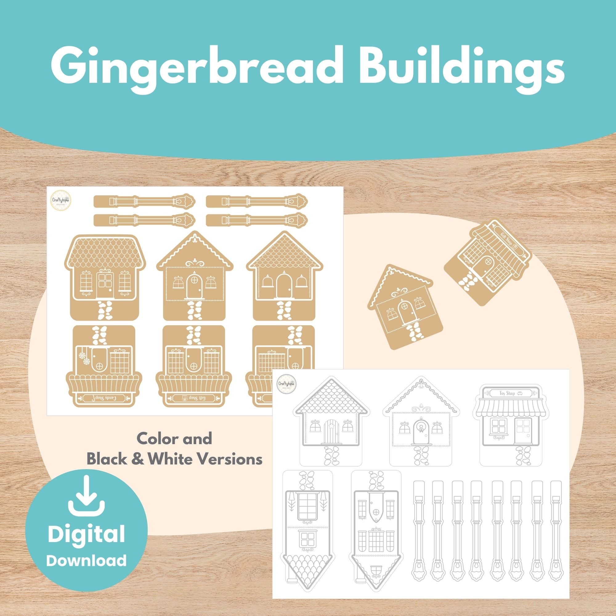 Christmas paper village storytelling activity