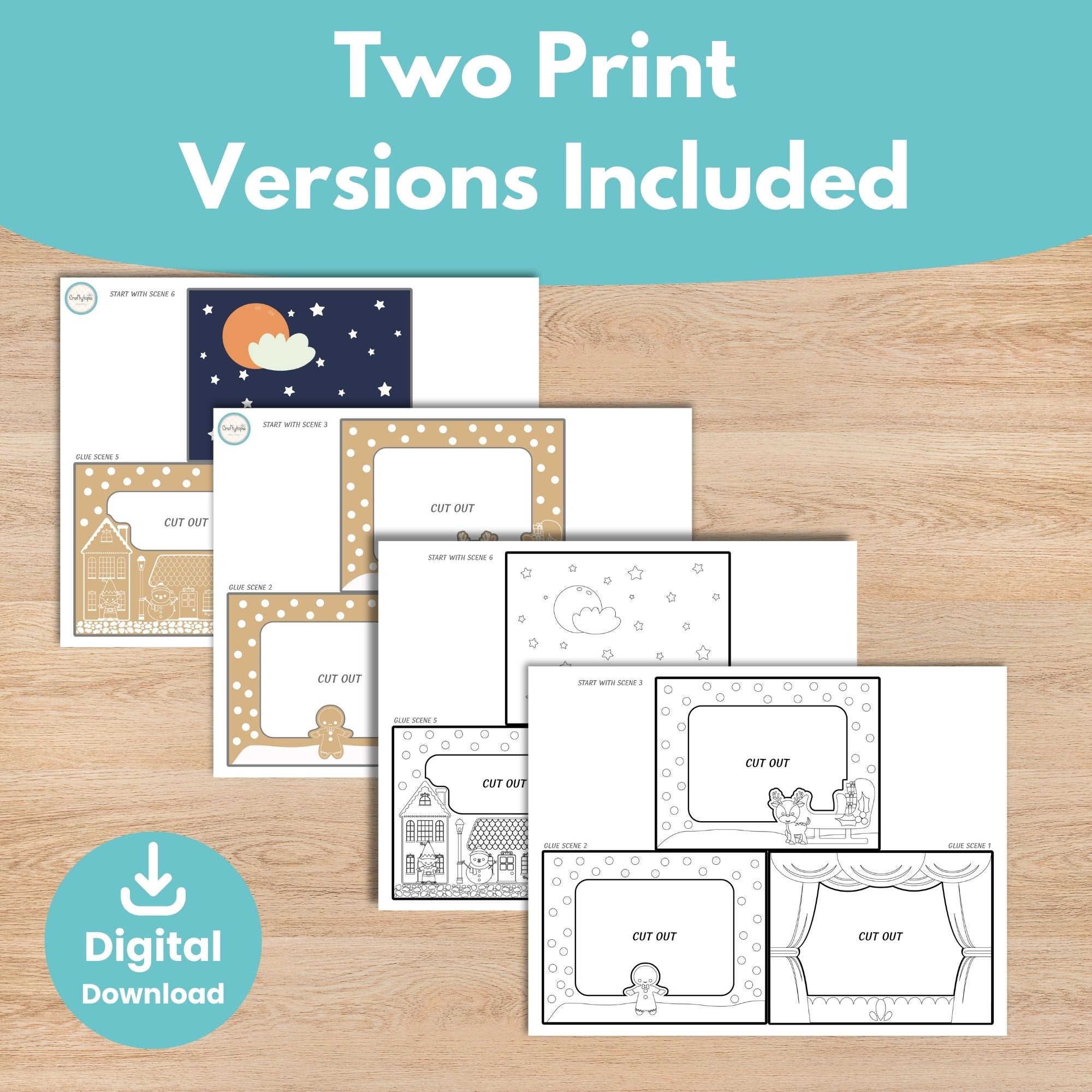 Printable holiday tunnel book literacy activity