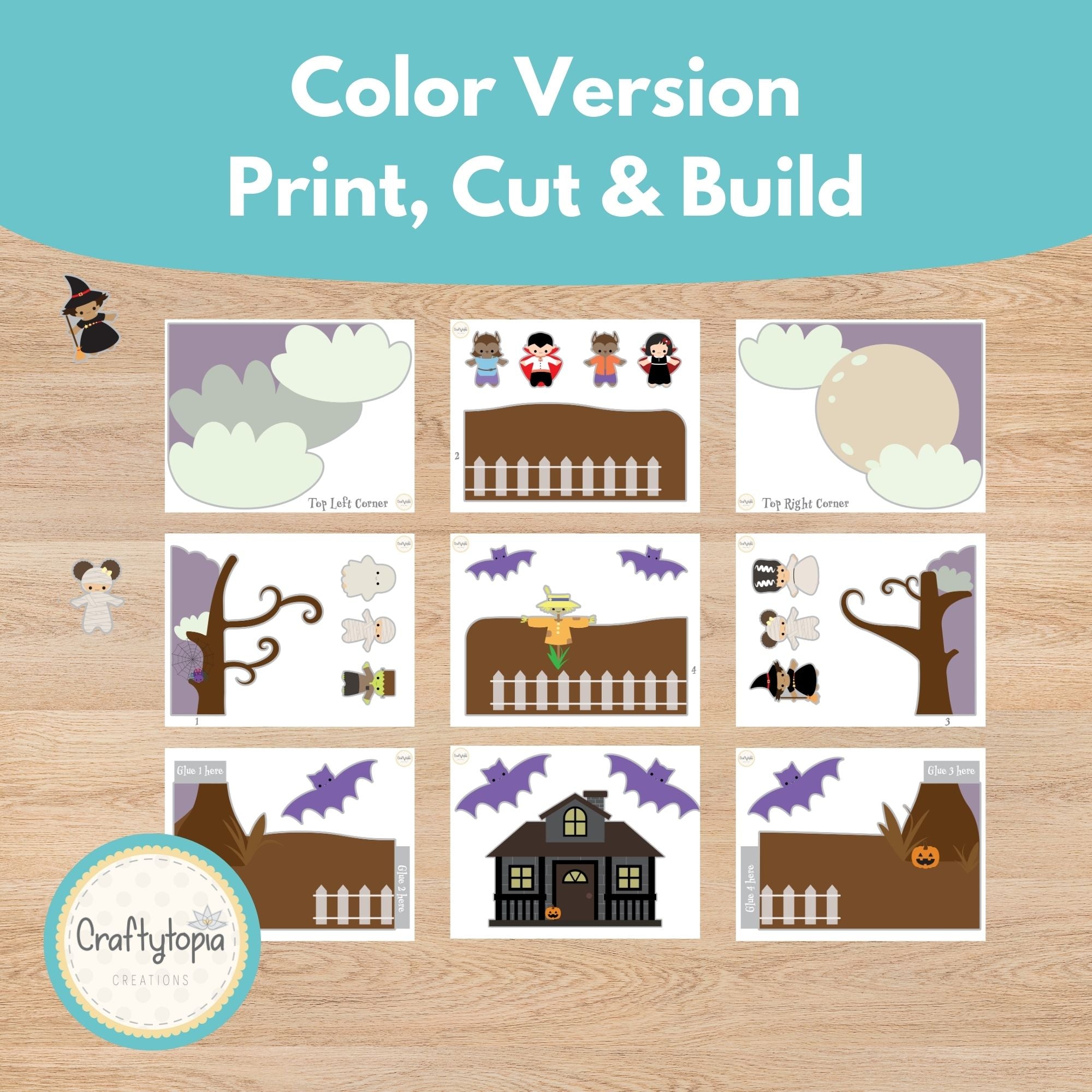 Happy Halloween printable mini banner classroom decoration for kids | Craftytopia Creations