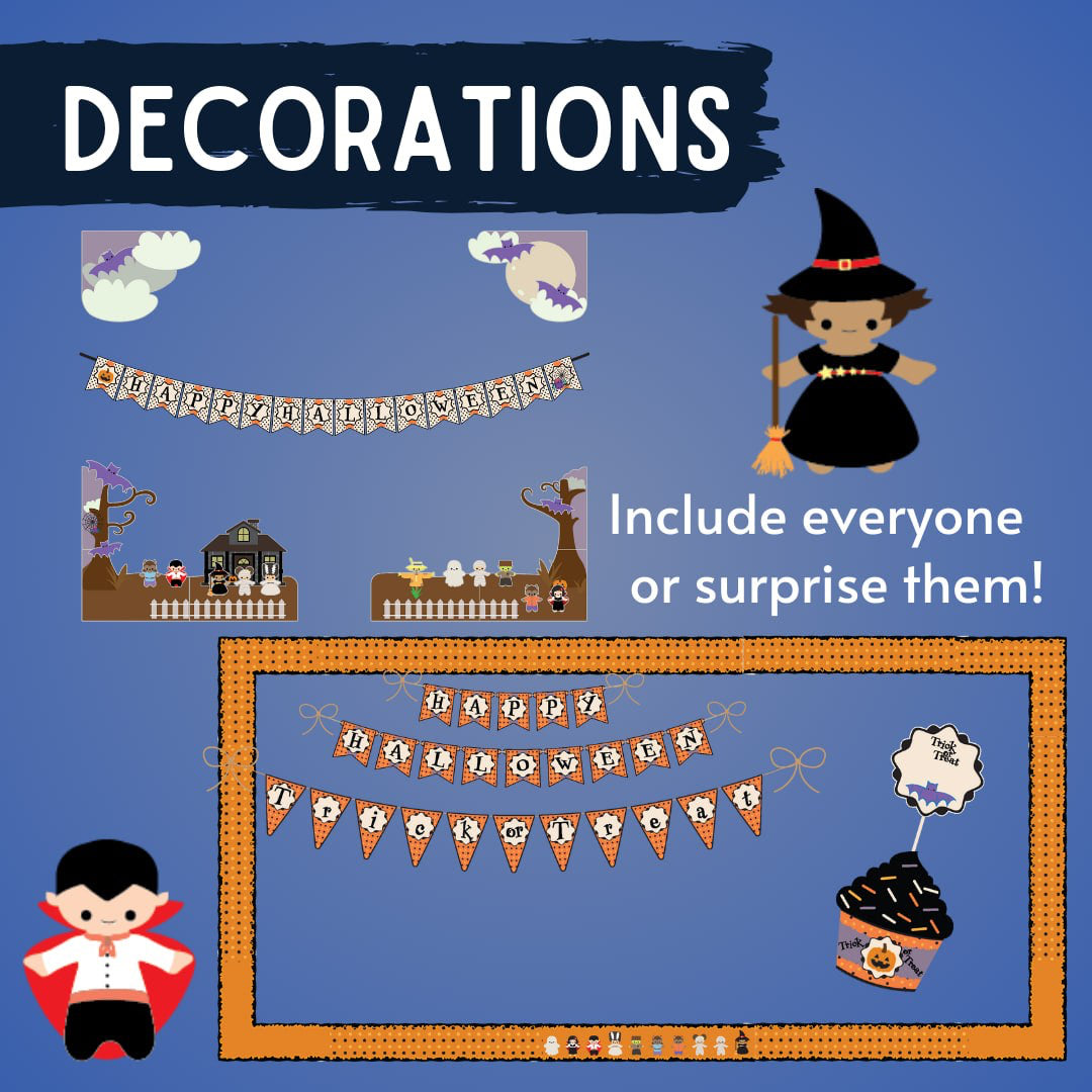 Printable Halloween puppets and spooky storytelling scene activity for kids | Craftytopia Creations