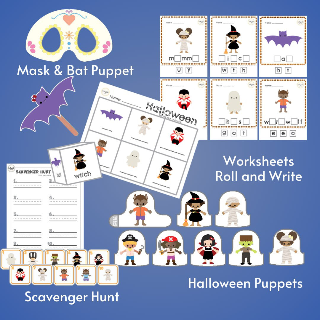 Halloween activities bundle printable crafts and games for kids | Craftytopia Creations