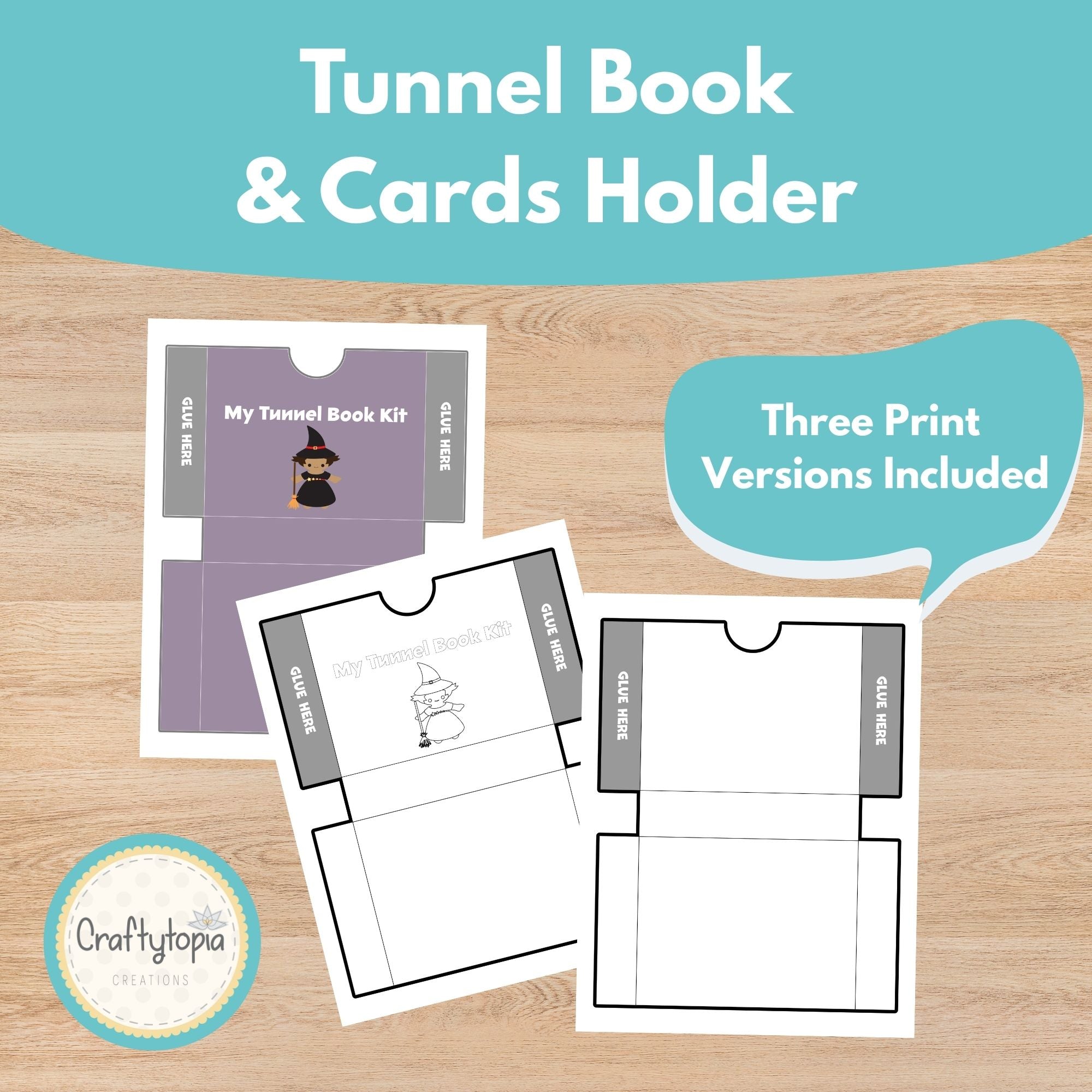 Halloween tunnel book literacy cards writing activities and storage holder for kids | Craftytopia Creations