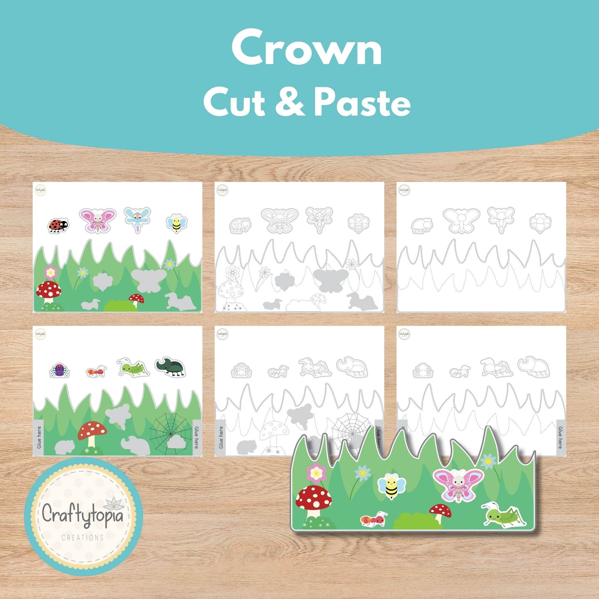 Insects printable storytelling scene activity for preschool and homeschool learning | Craftytopia Creations