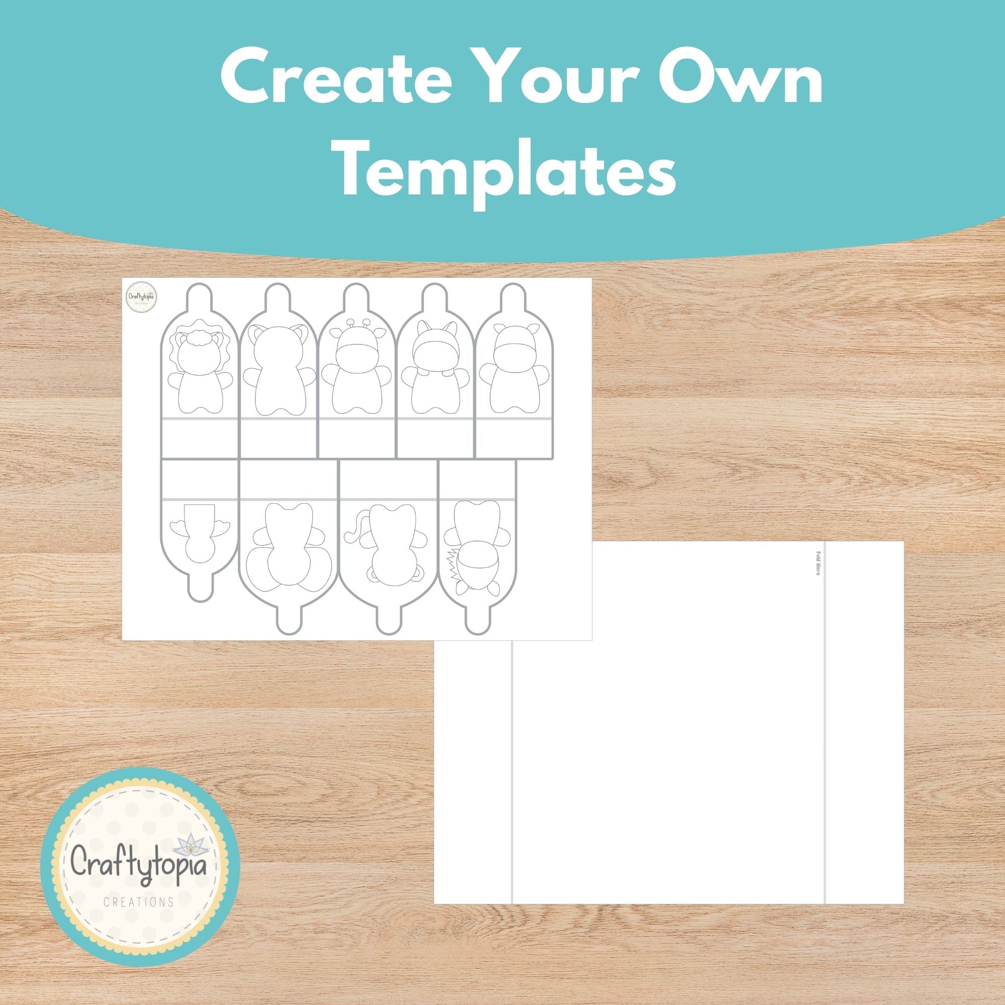 Blank jungle and grassland animal puppet templates for creative storytelling fun | Craftytopia Creations