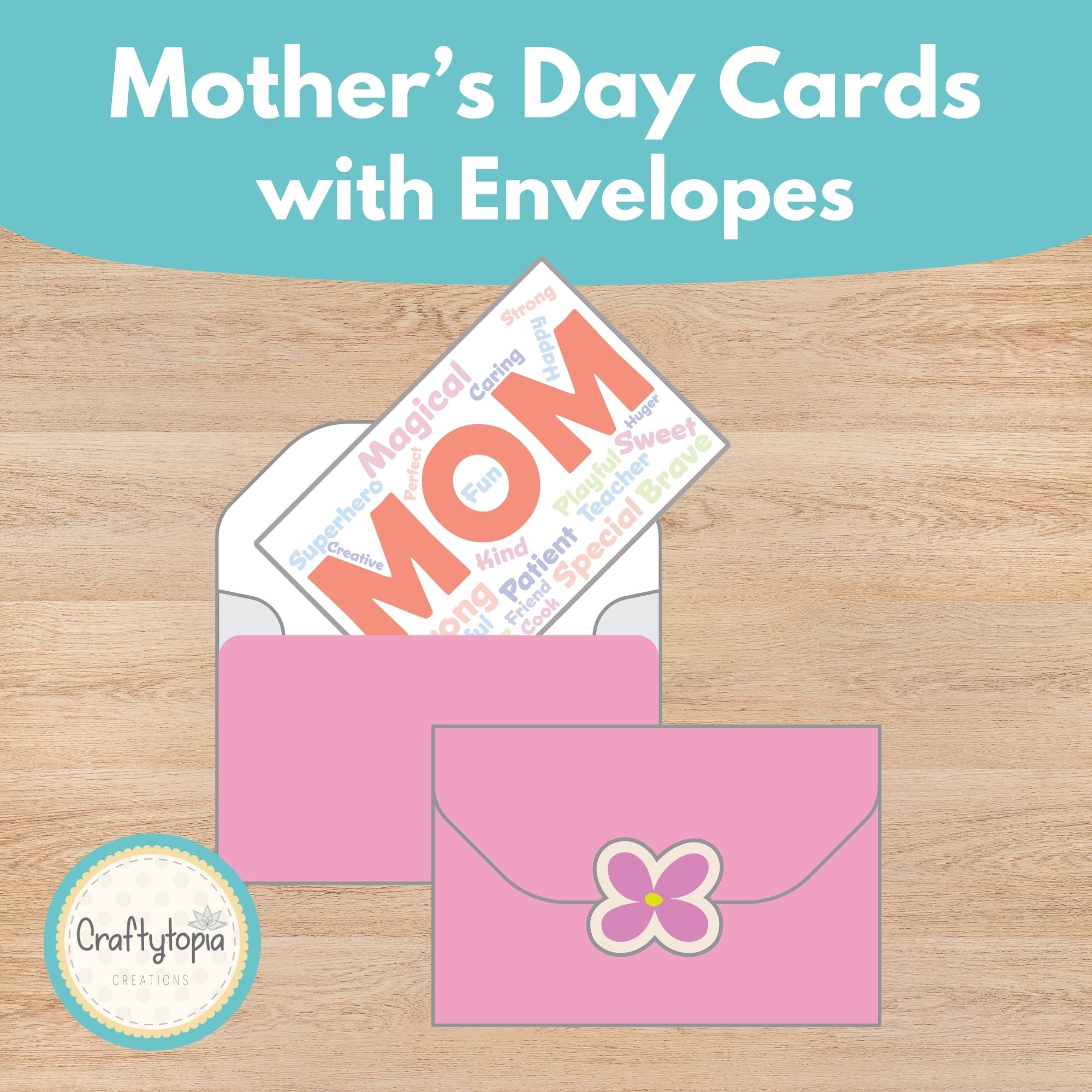 Mother’s Day cards and envelopes printable writing activity for kids | Craftytopia Creations