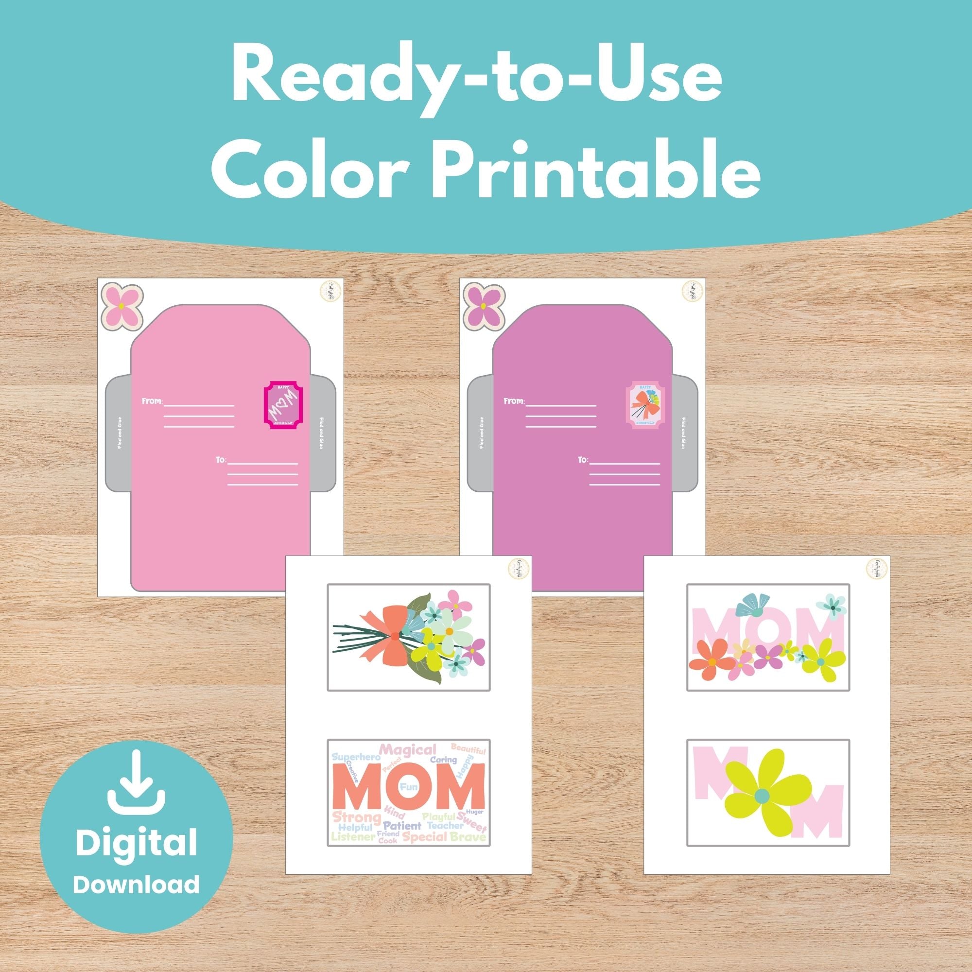 Mother’s Day MOM word art printable card writing activity for kids | Craftytopia Creations