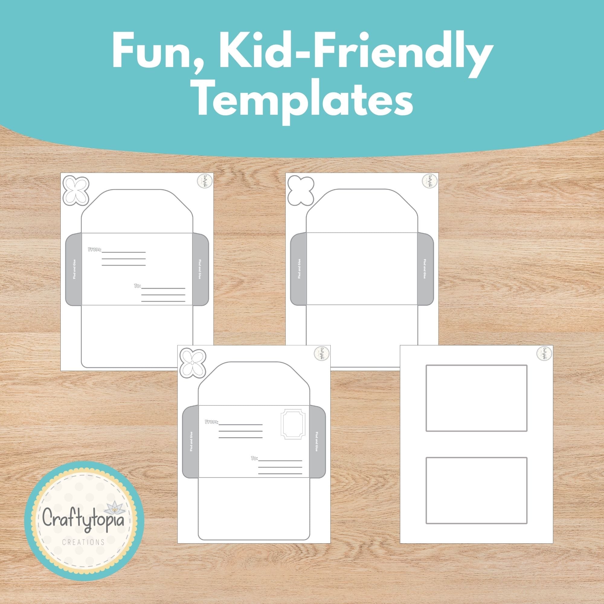 Mother’s Day printable envelope fold and glue assembly instructions for kids | Craftytopia Creations