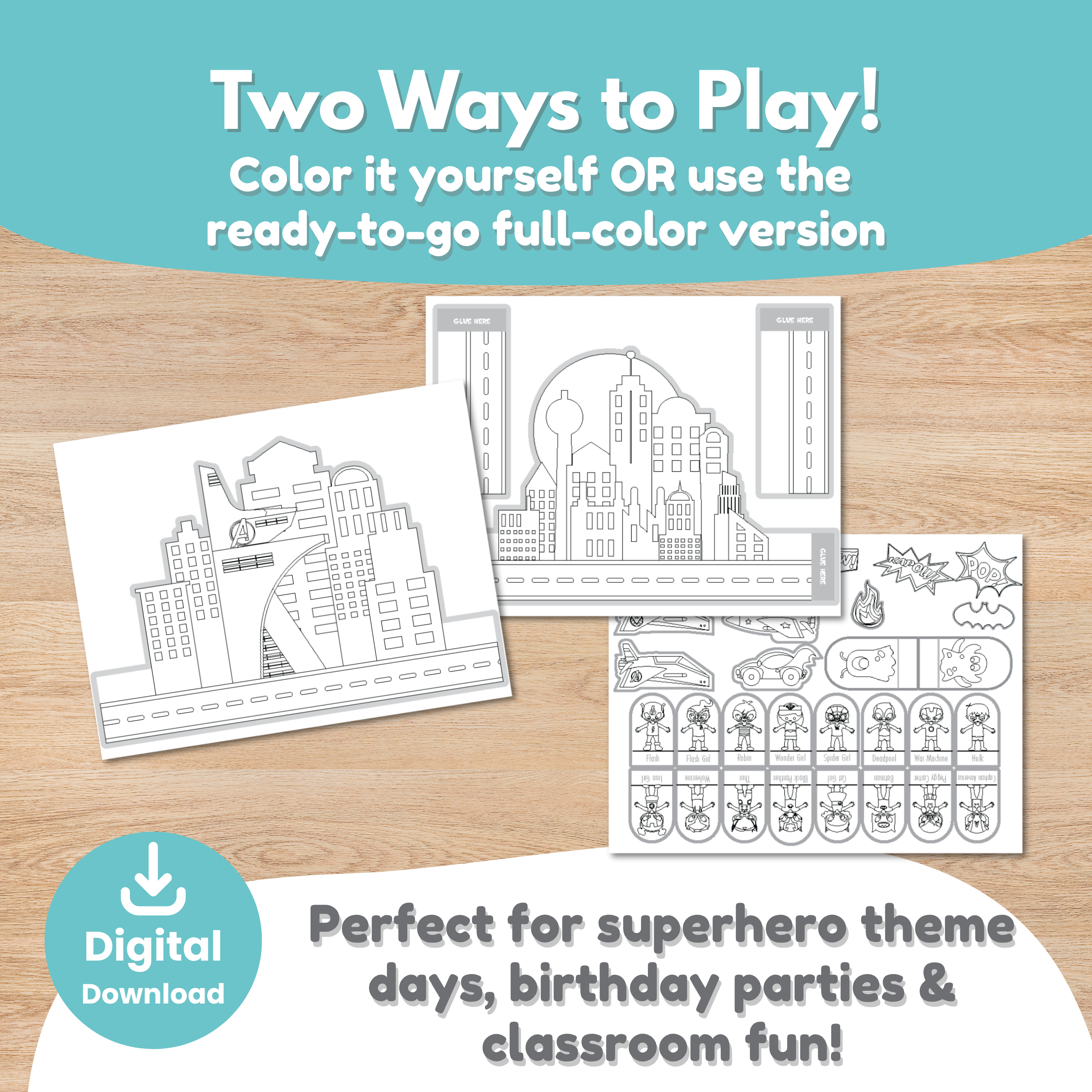 Classroom activities, birthday themes, superhero units, dramatic play, and rainy days Craftytopia.com