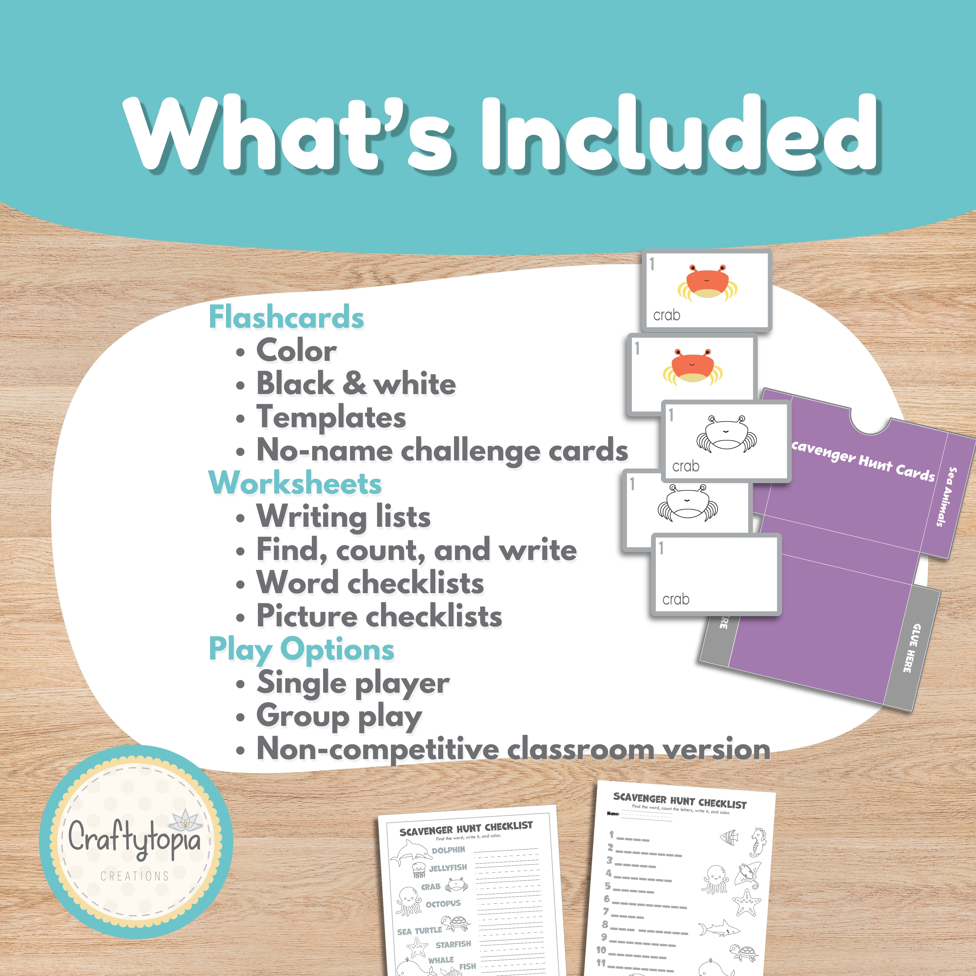 Kindergarten ocean scavenger hunt printable