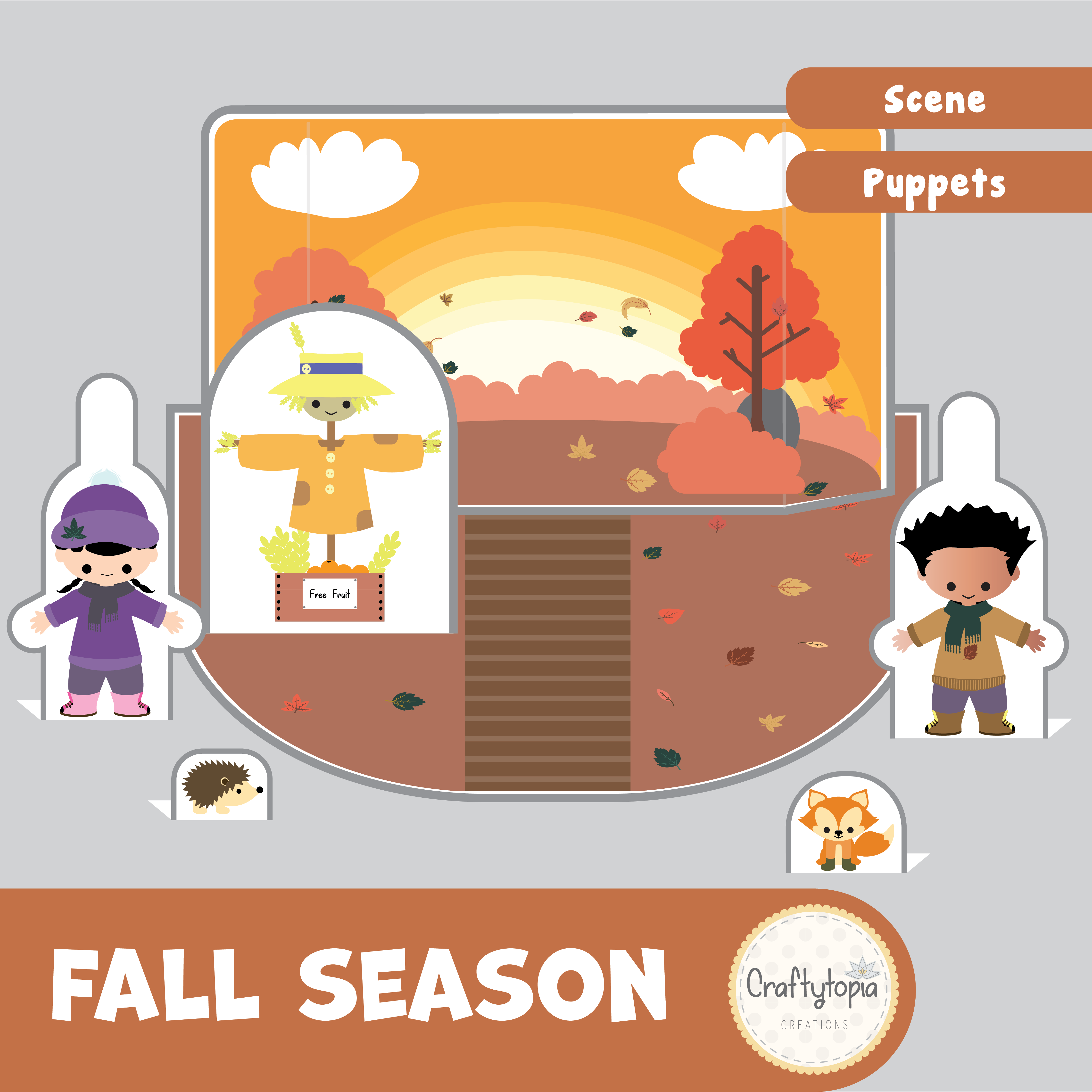 Fall Autumn Scene and Puppets | Kids Storytelling - Craftytopia ...