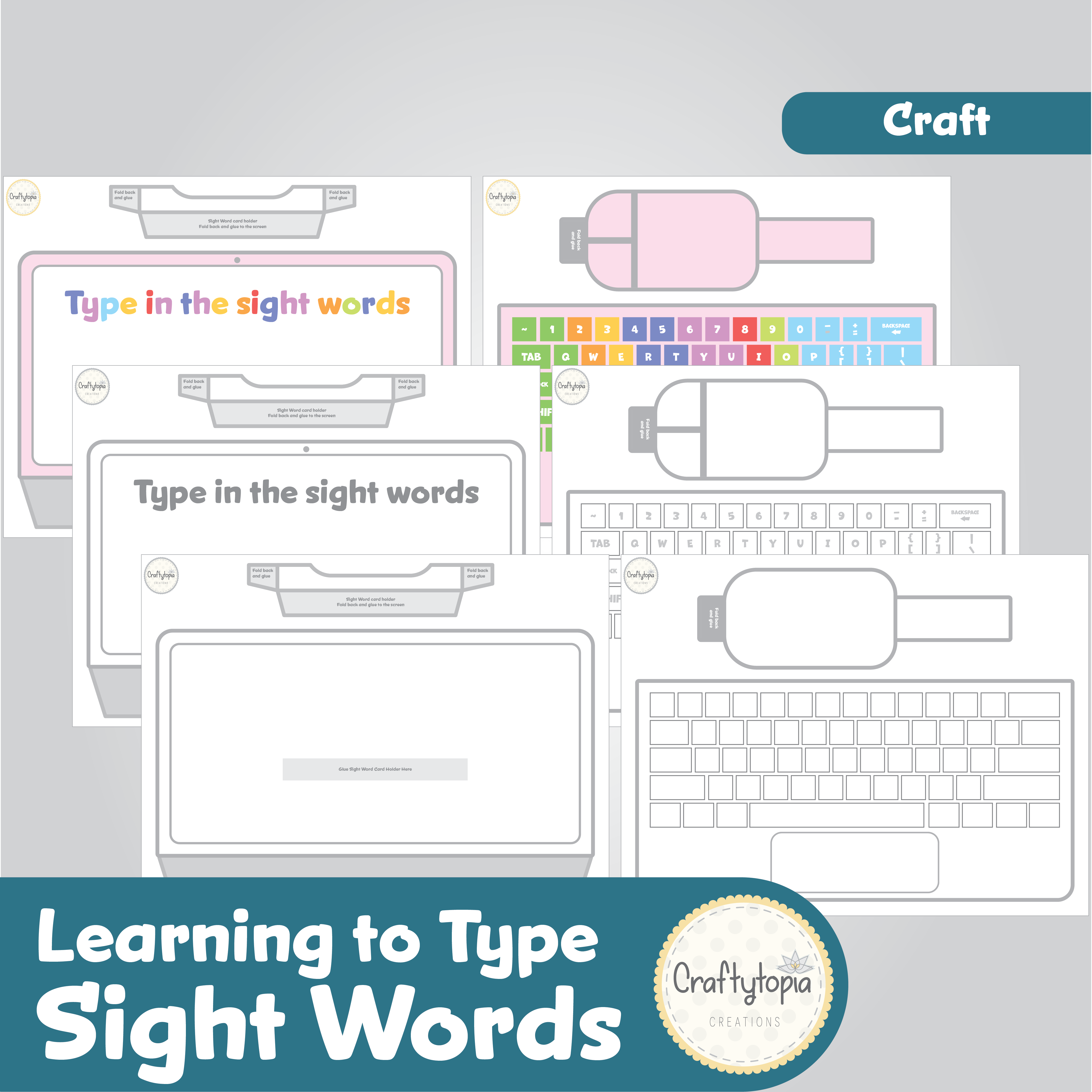 Printable Sight Words Laptop Kids Activity