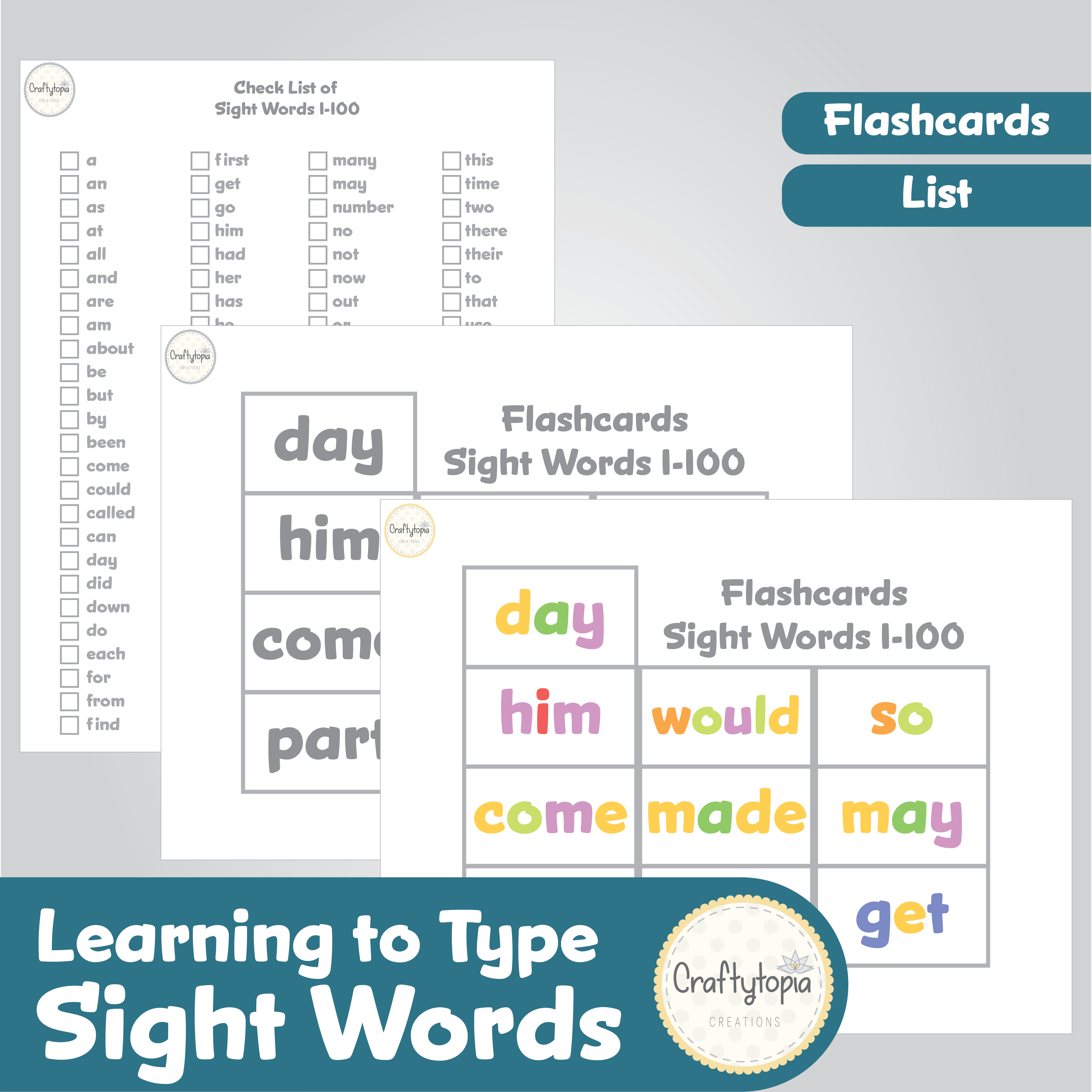 Printable Sight Words Laptop Kids Activity
