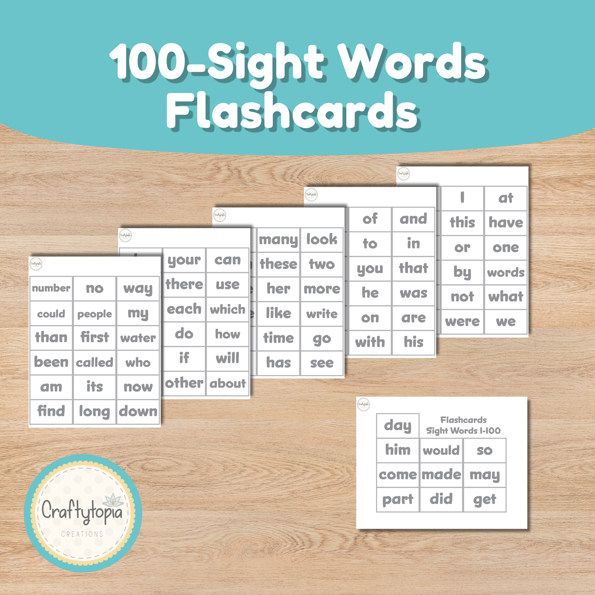 100 sight words flashcards black and white version printable for kids Craftytopia