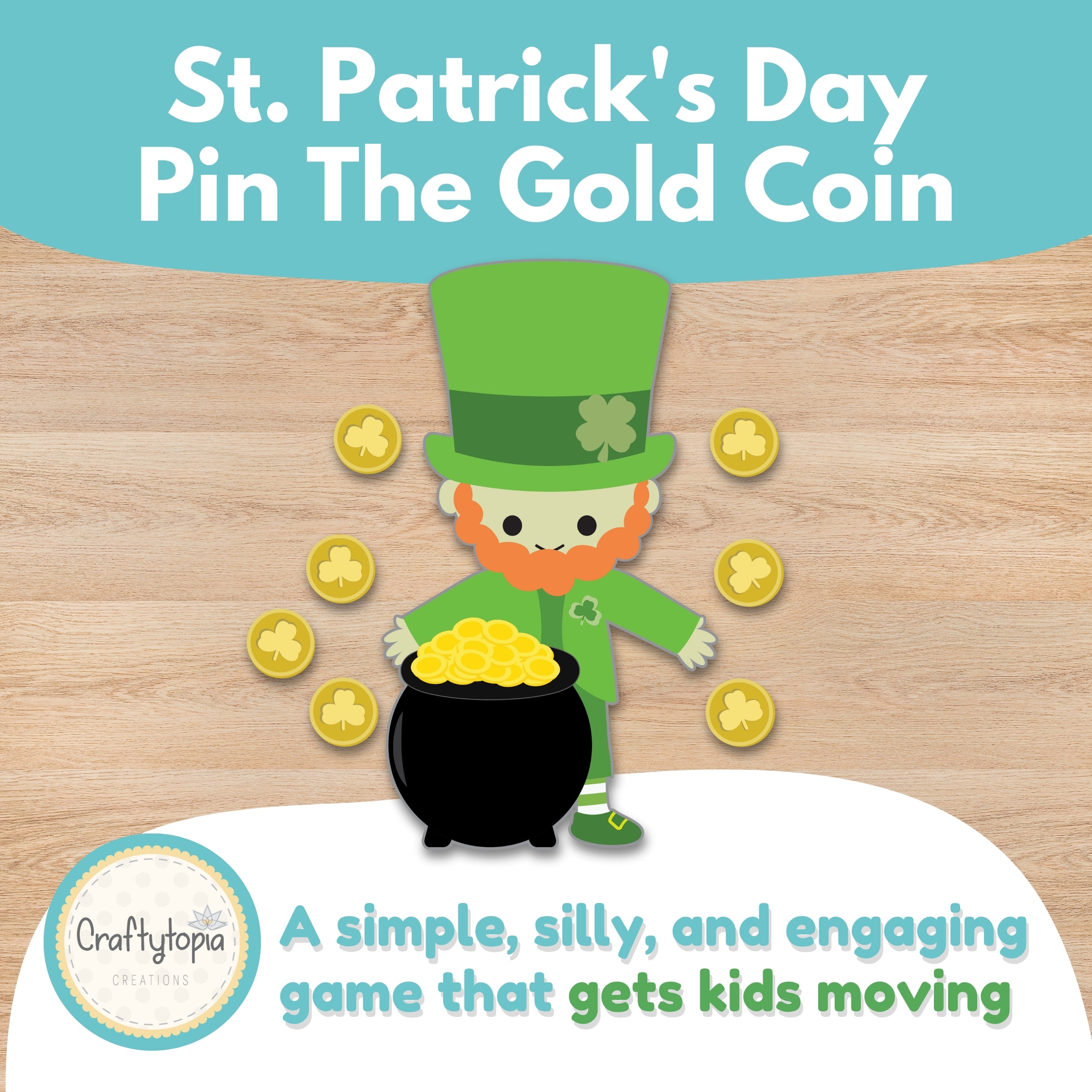 St. Patrick's Day pin the gold coin printable game for kids