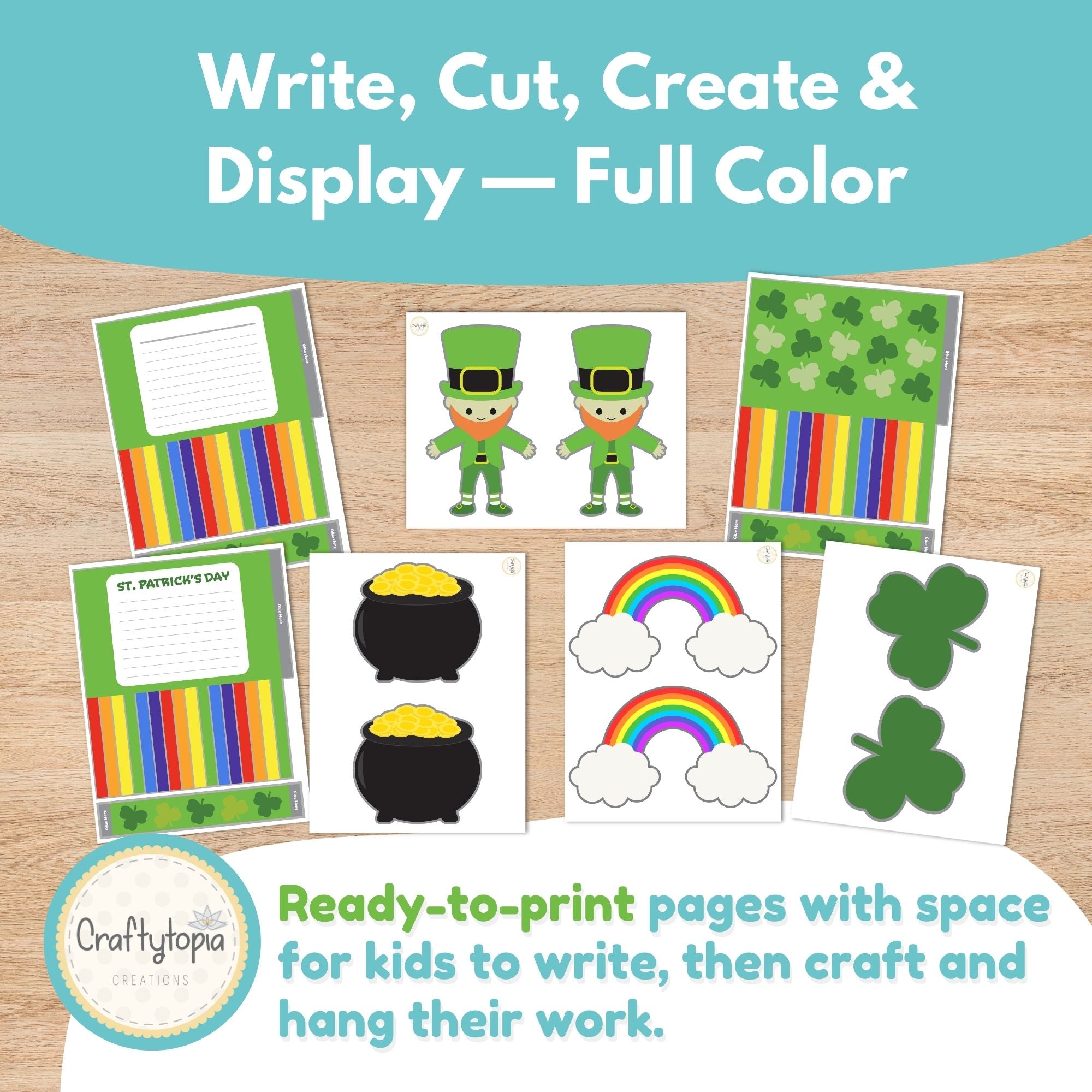 Printable St. Patrick's Day Windsock Craft and Writing Activity 