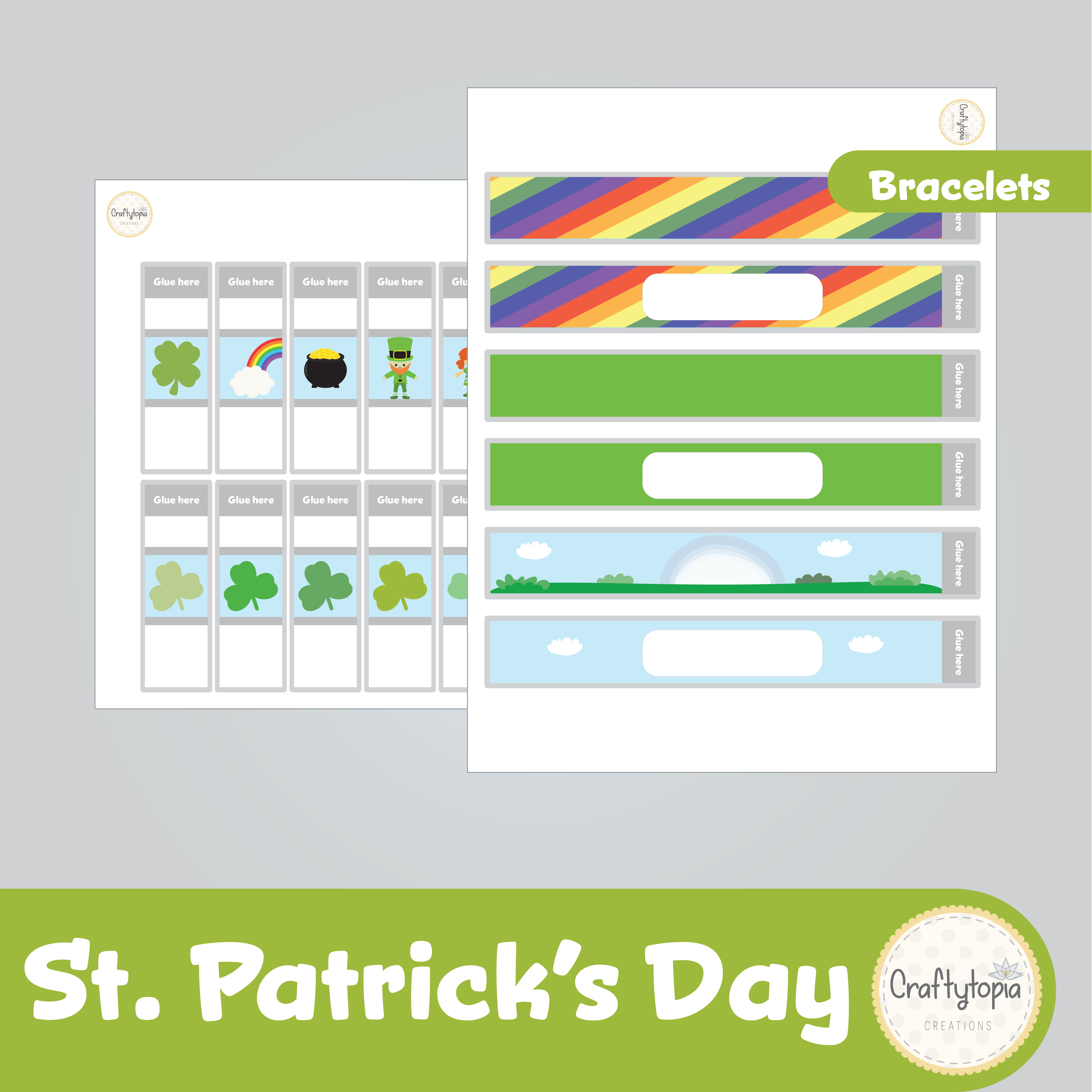 Printable St. Patrick's Day Kids Bracelets Activity in color