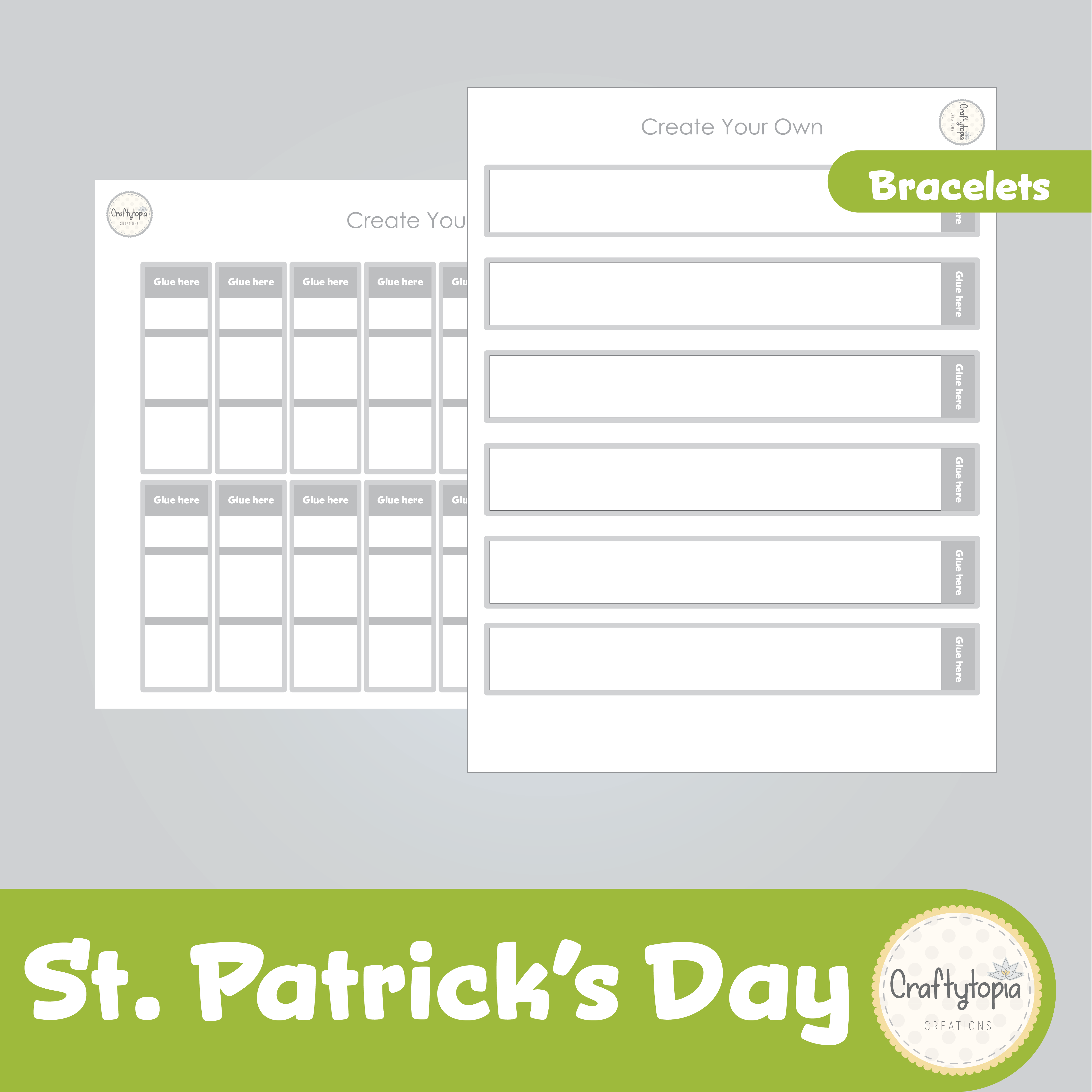 Printable St. Patrick's Day Kids Bracelets Activity templates