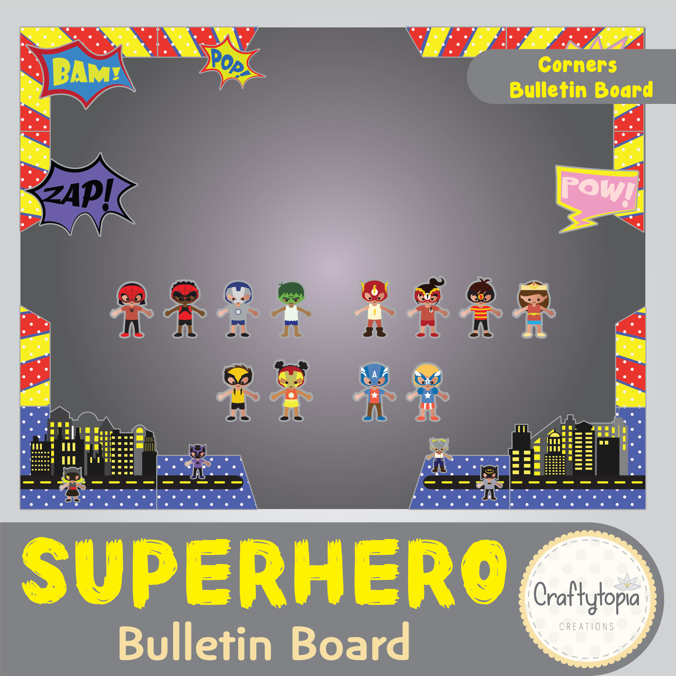 Printable Superheroes Bulletin Board 