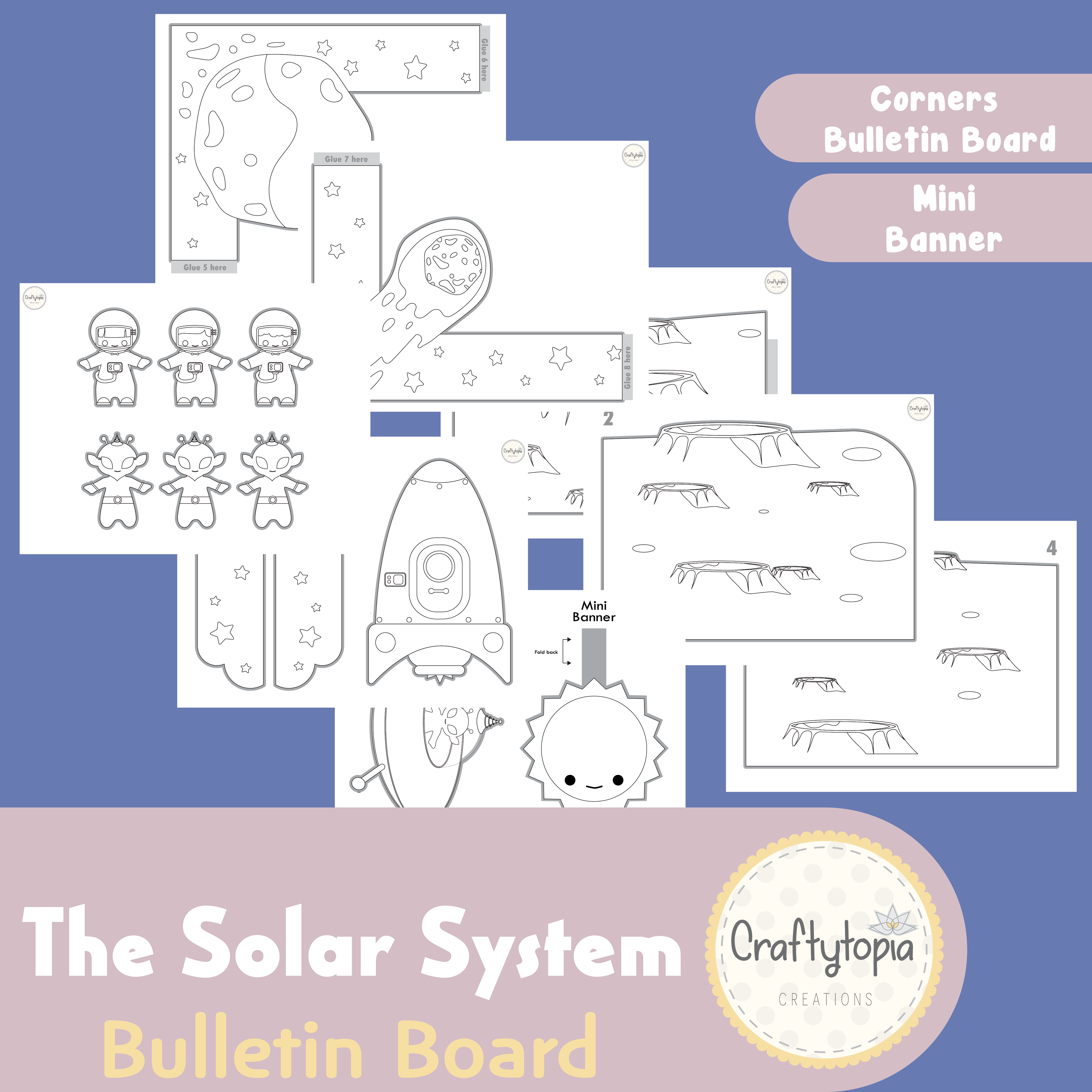 Printable Solar System Bulletin Board Decoration for coloring
