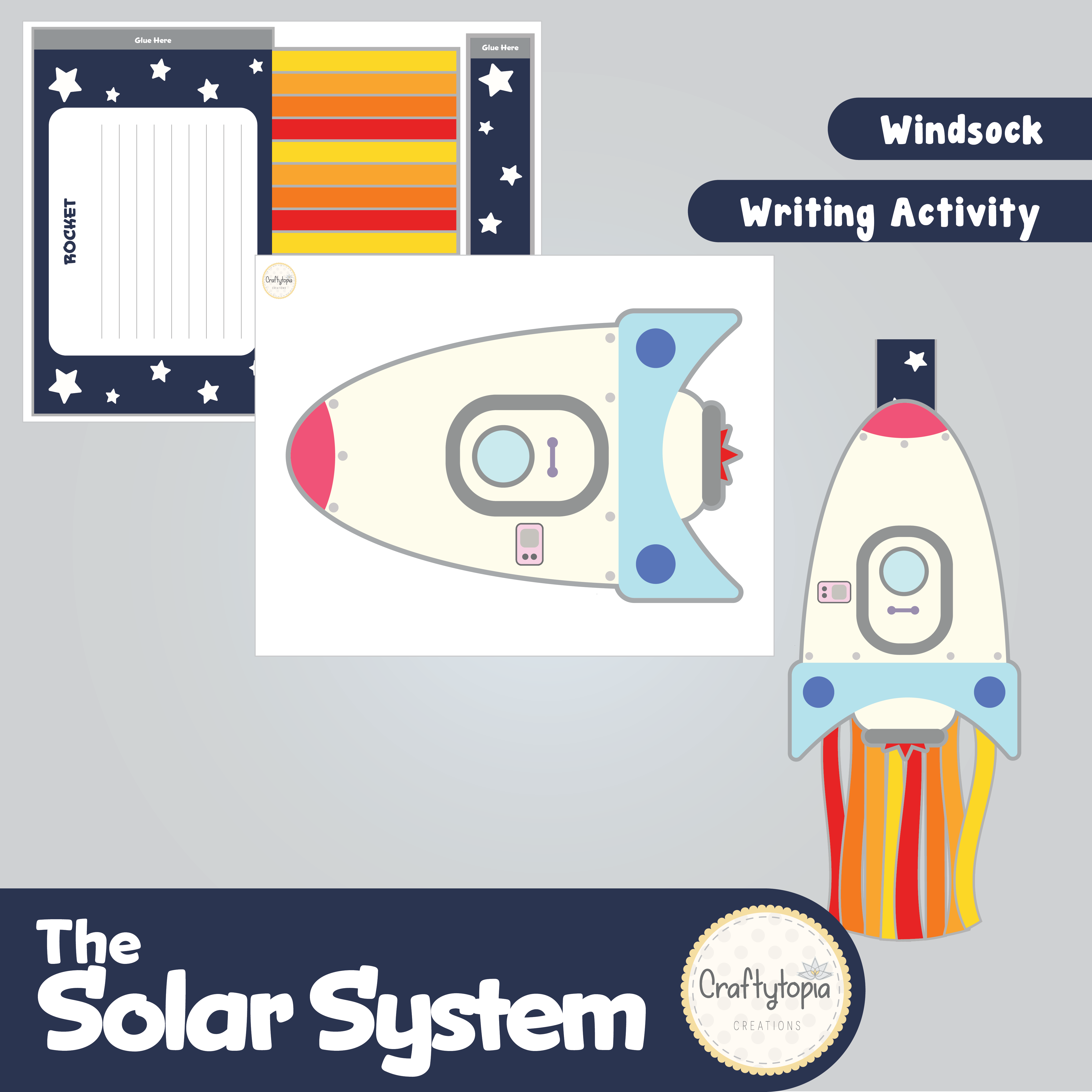 Printable Solar System Windsocks Kids Activity Rocket