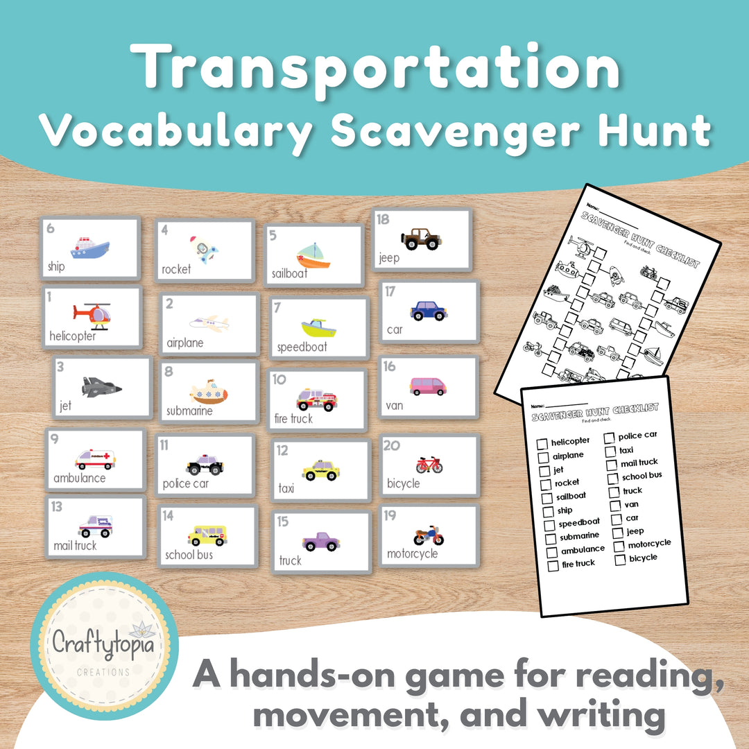 Transportation Scavenger Hunt Printable | Craftytopia – Craftytopia ...