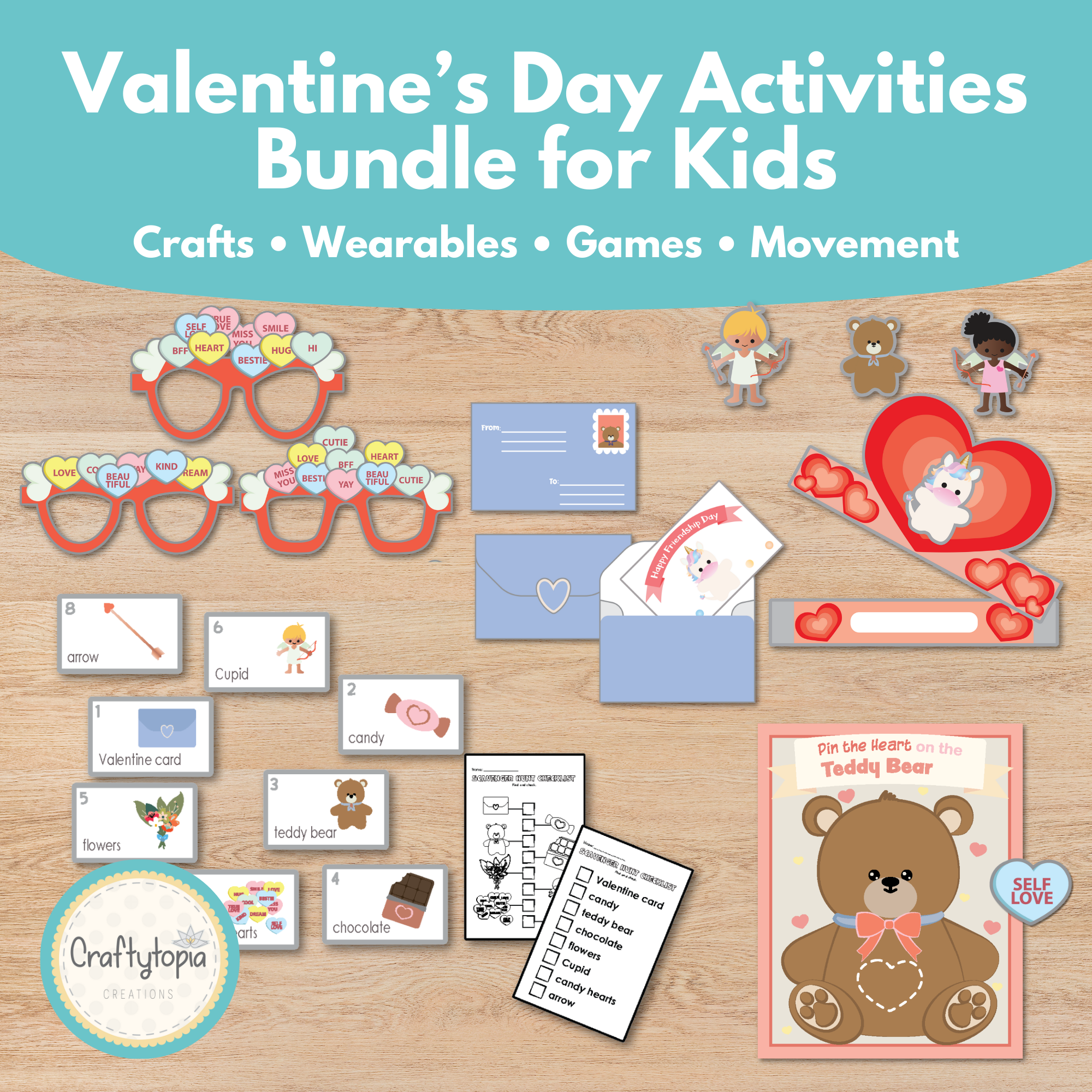 Printable Valentine Bundle Kids Activity