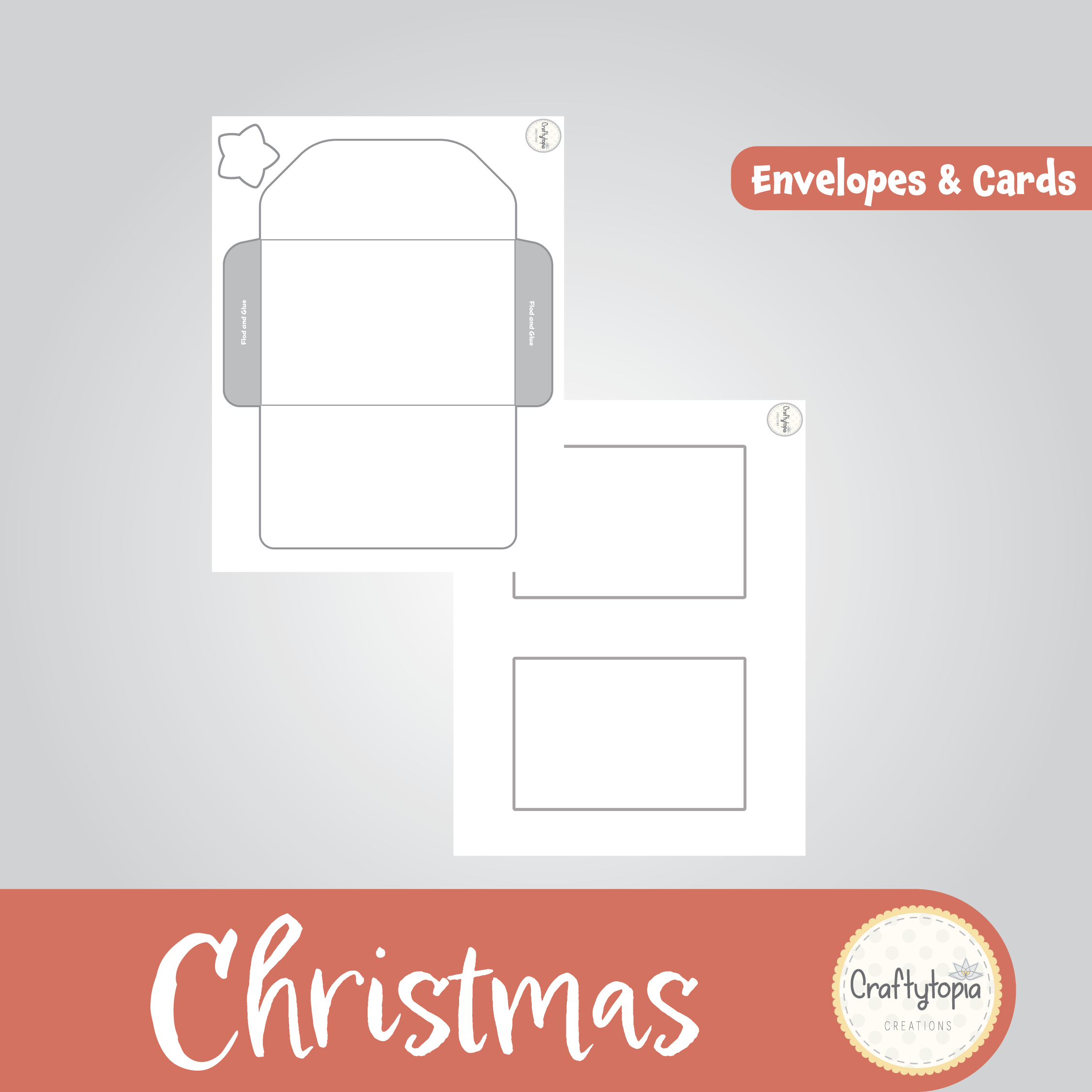 Printable Christmas Holiday Cards & Envelopes Craft